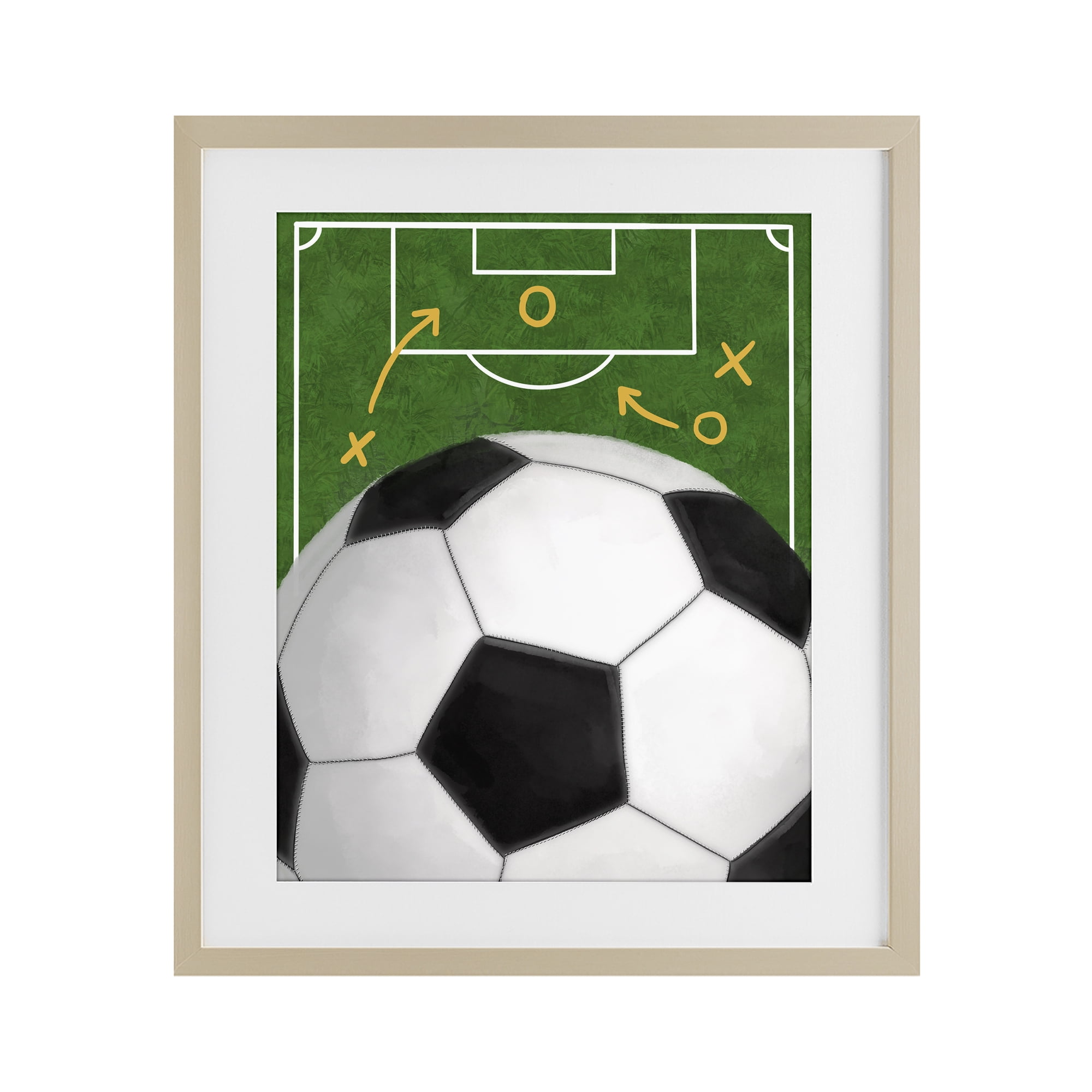 Stupell Industries Soccer Field & Ball Birch Framed Print Under Glass, design by Jennifer Stith