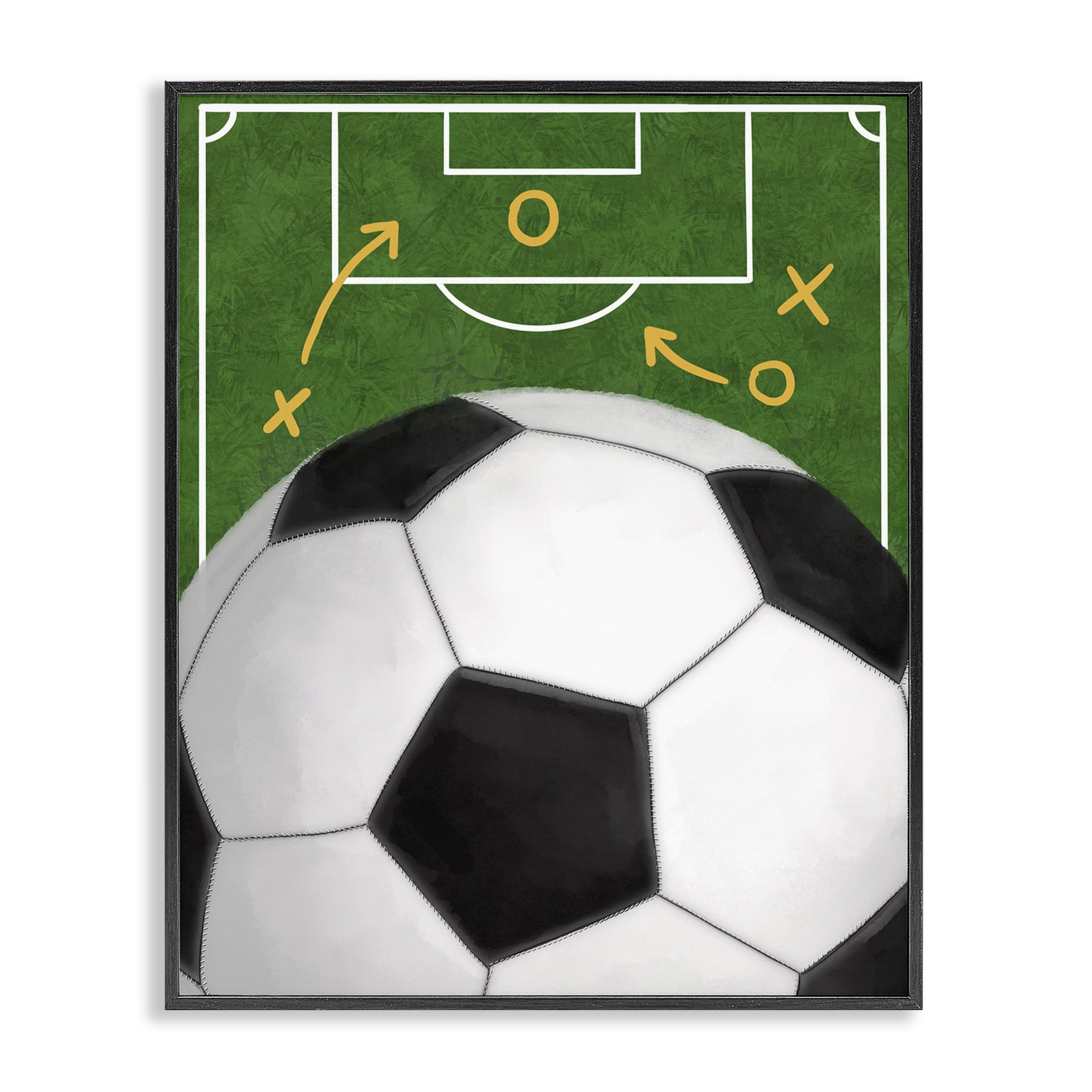 Stupell Industries Soccer Field & Ball Black Framed Giclee Art, design by Jennifer Stith