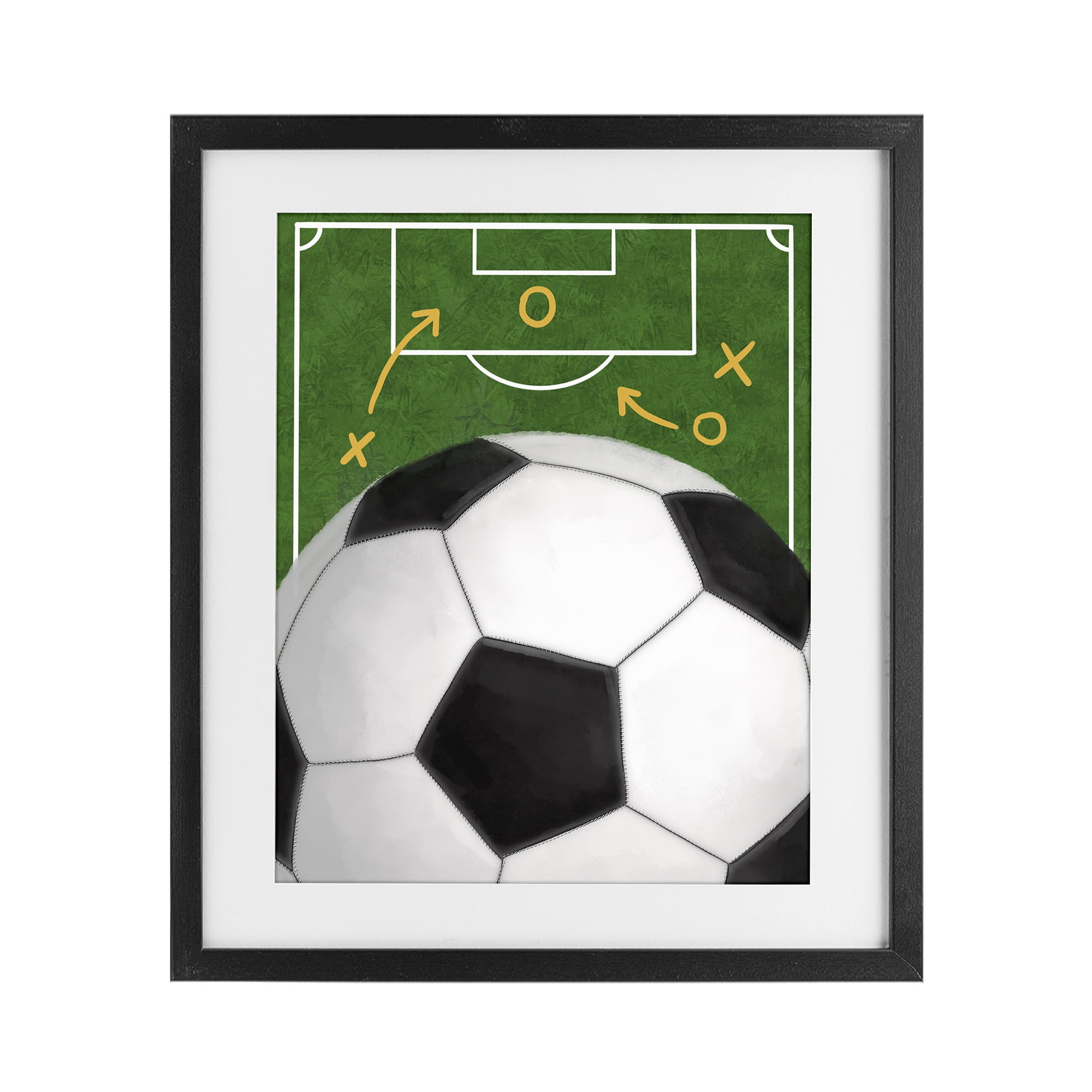 Stupell Industries Soccer Field & Ball Black Framed Print Under Glass, design by Jennifer Stith
