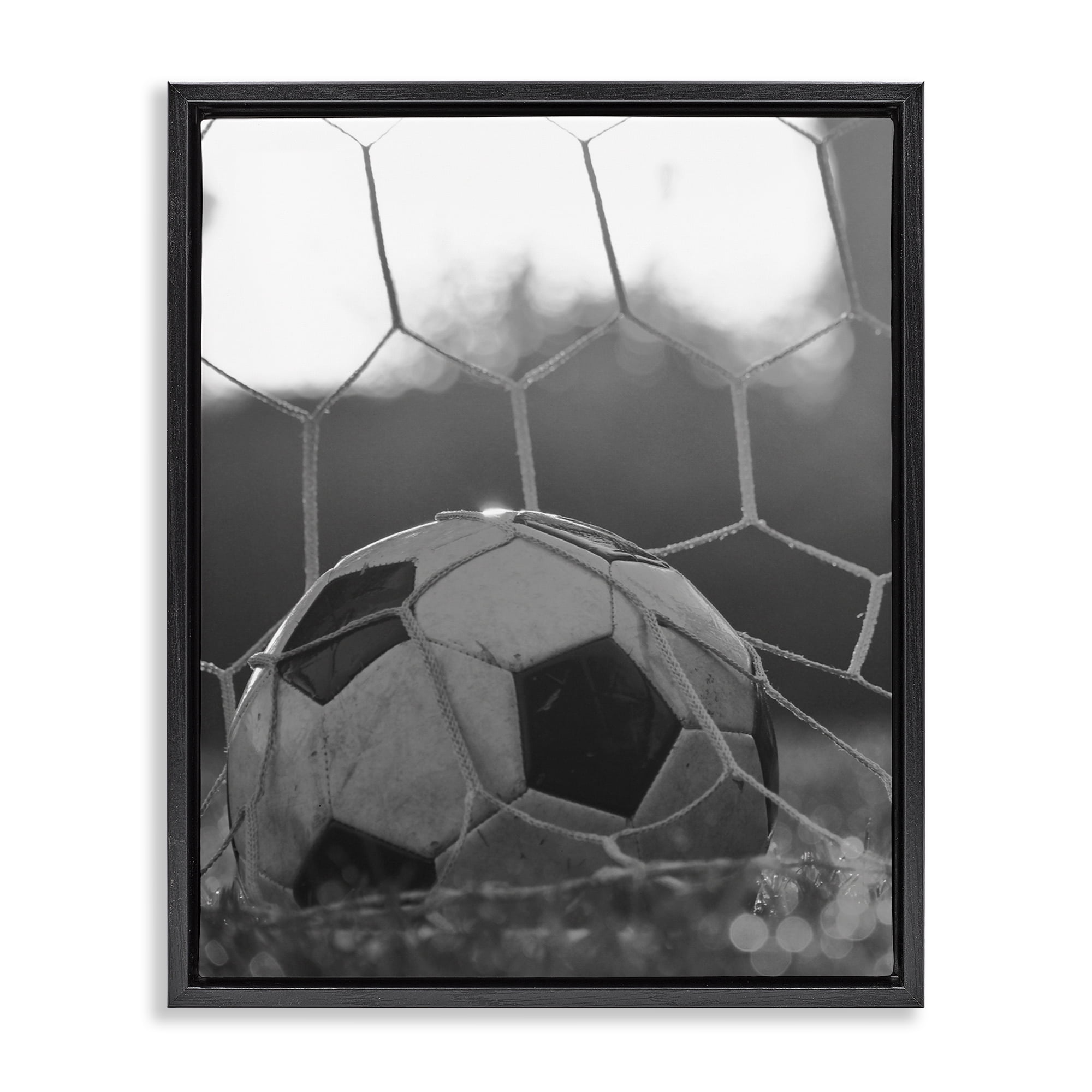 Stupell Industries Soccer Goal Score Black Framed Floater Canvas Wall Art, design by Marcus Prime
