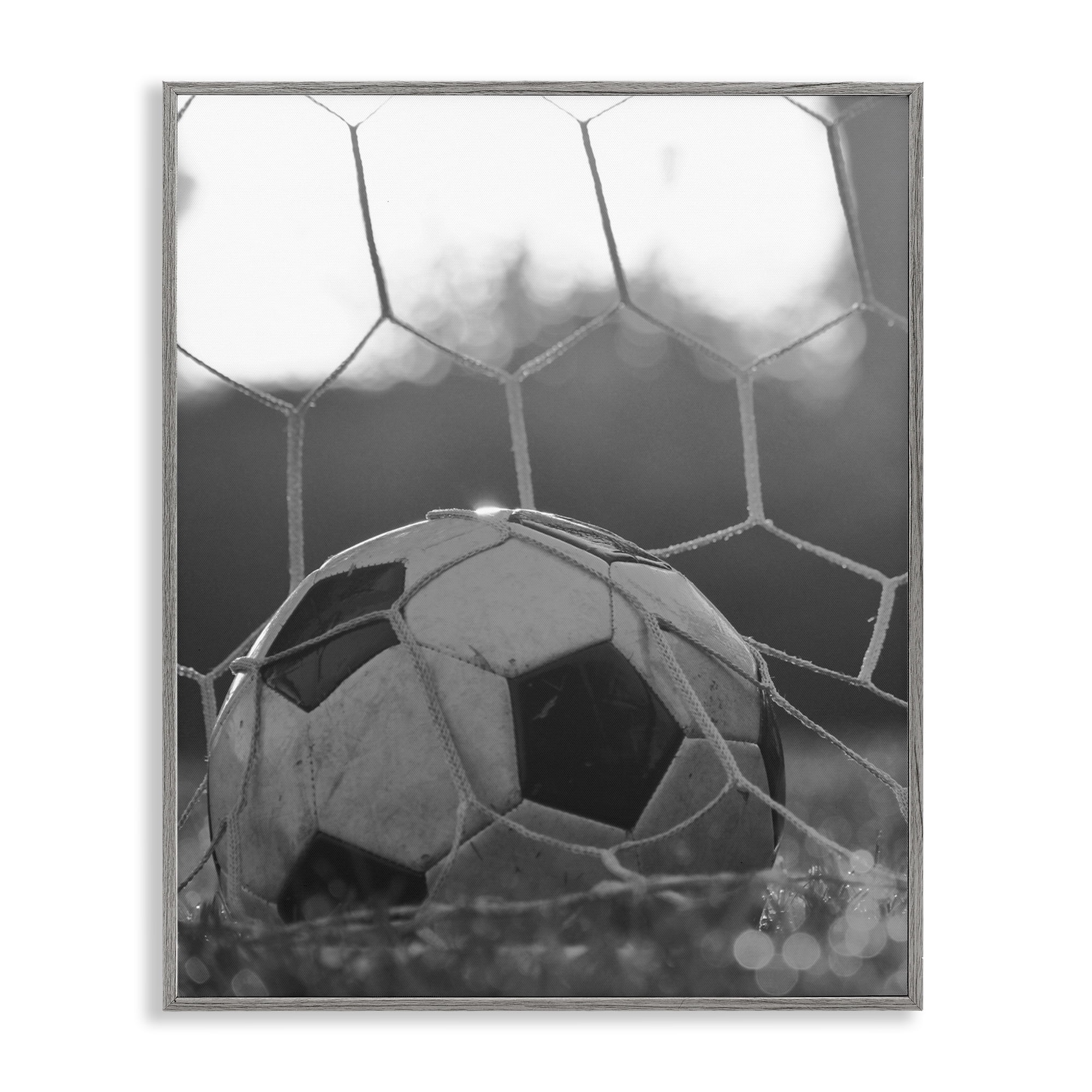 Stupell Industries Soccer Goal Score Gray Framed Giclee Art, design by Marcus Prime