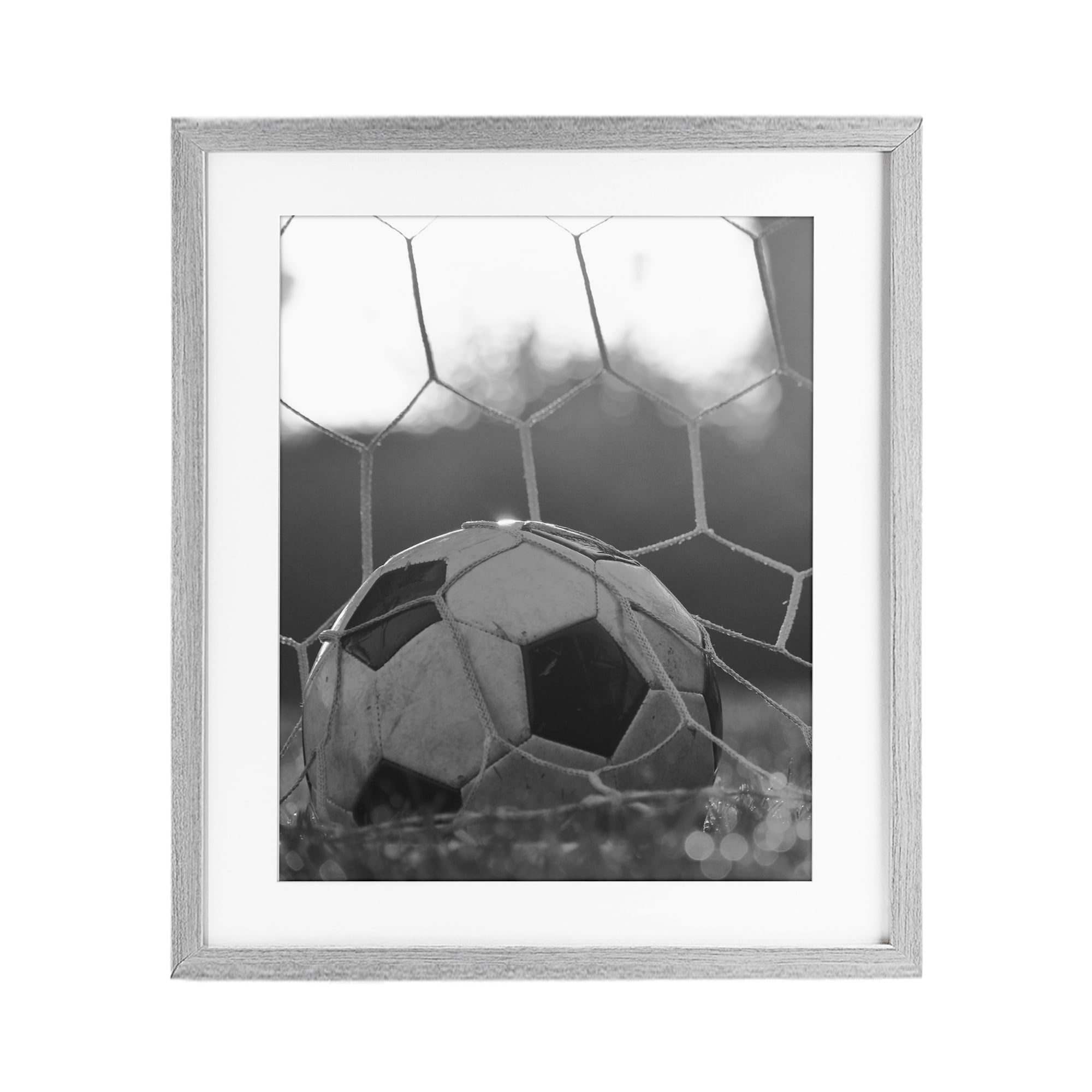Stupell Industries Soccer Goal Score Gray Framed Print Under Glass, design by Marcus Prime