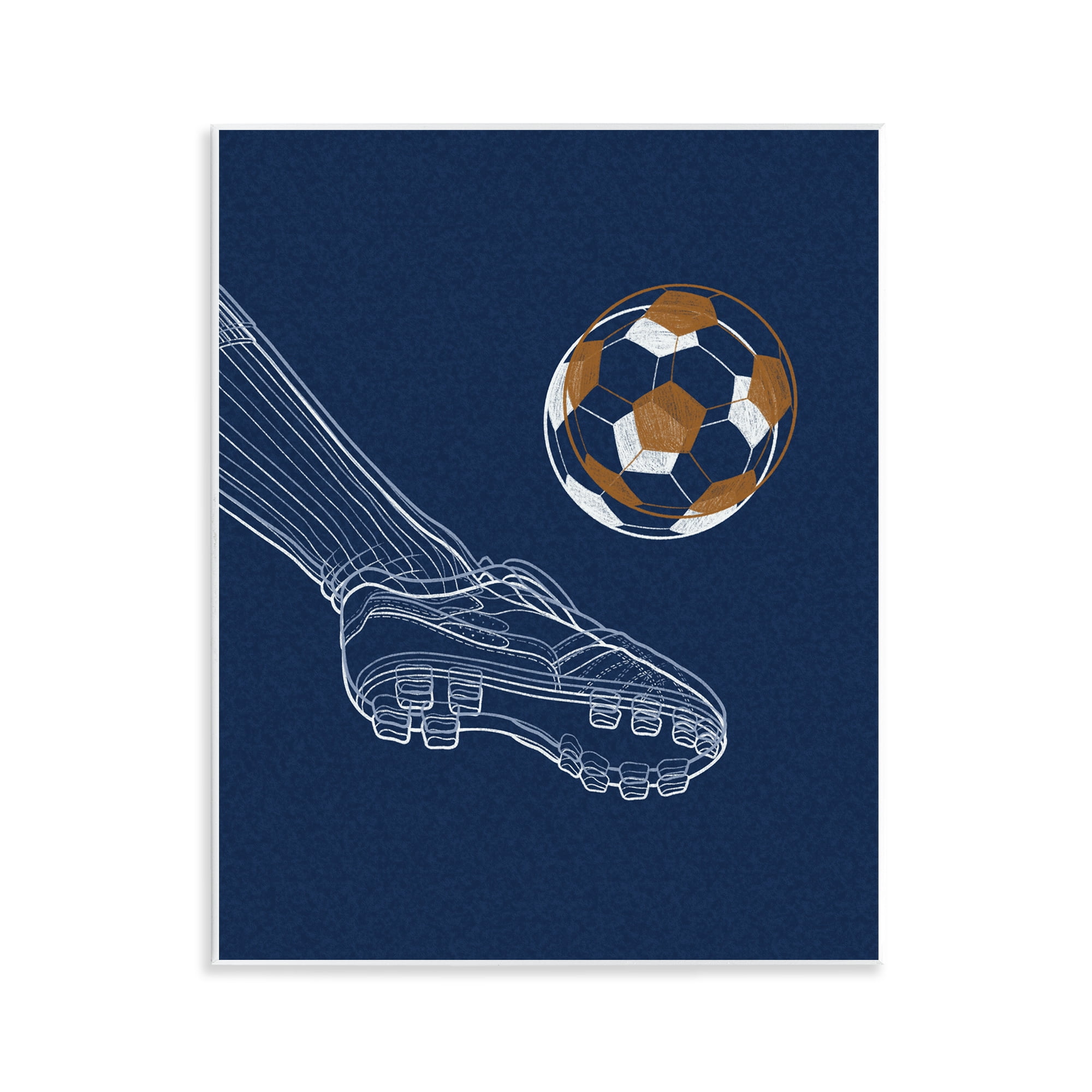 Stupell Industries Soccer Lines Contour Wall Plaque Art, design by Marcus Prime