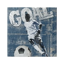 Stupell Industries Soccer Player Goal Text Vintage Weathered Sign Graphic Art Gallery Wrapped Canvas Print Wall Art, Design by Katrina Craven
