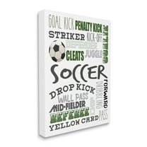 Stupell Industries Soccer Team Game Terms Kids' Sports Hobby Sports Painting Gallery Wrapped Canvas Print Wall Art, 16 x 20