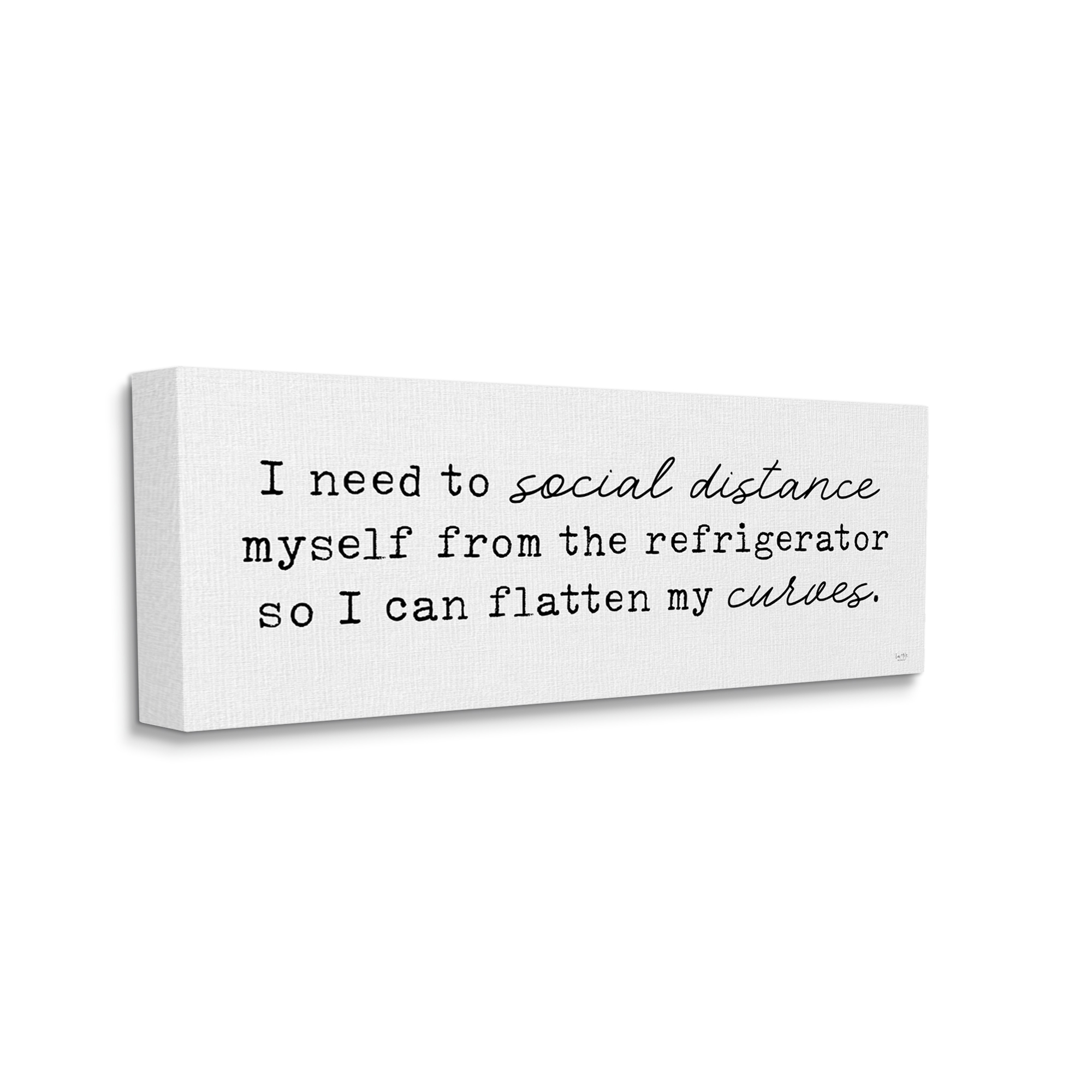 Stupell Industries Social Distance from Refrigerator Funny Kitchen Humor Canvas Wall Art by LUX + Me Designs