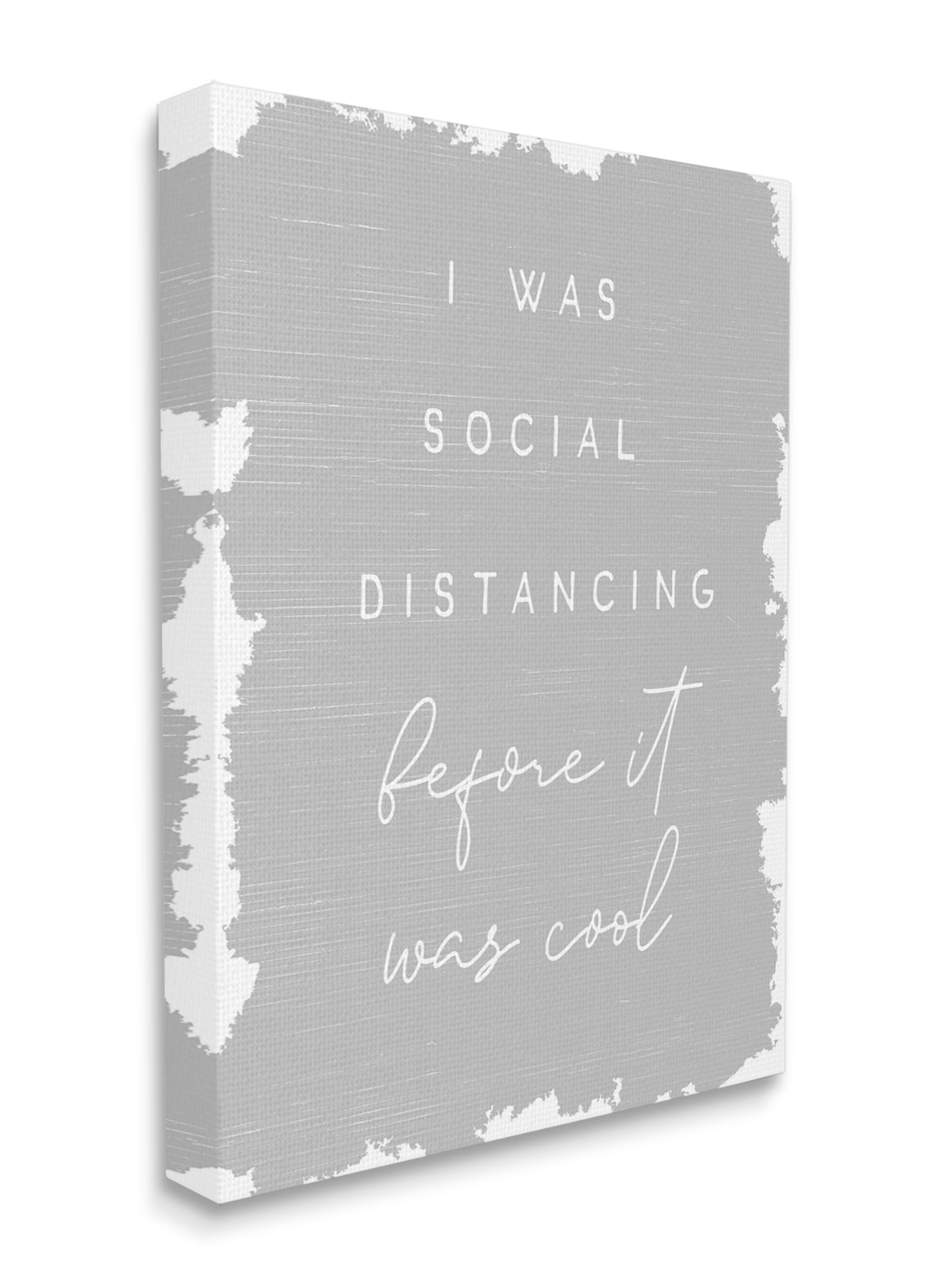 Stupell Industries Social Distancing Before It’s Cool Sassy Hipster Phrase Canvas Wall Art, 36 x 48, Design by Daphne Polselli
