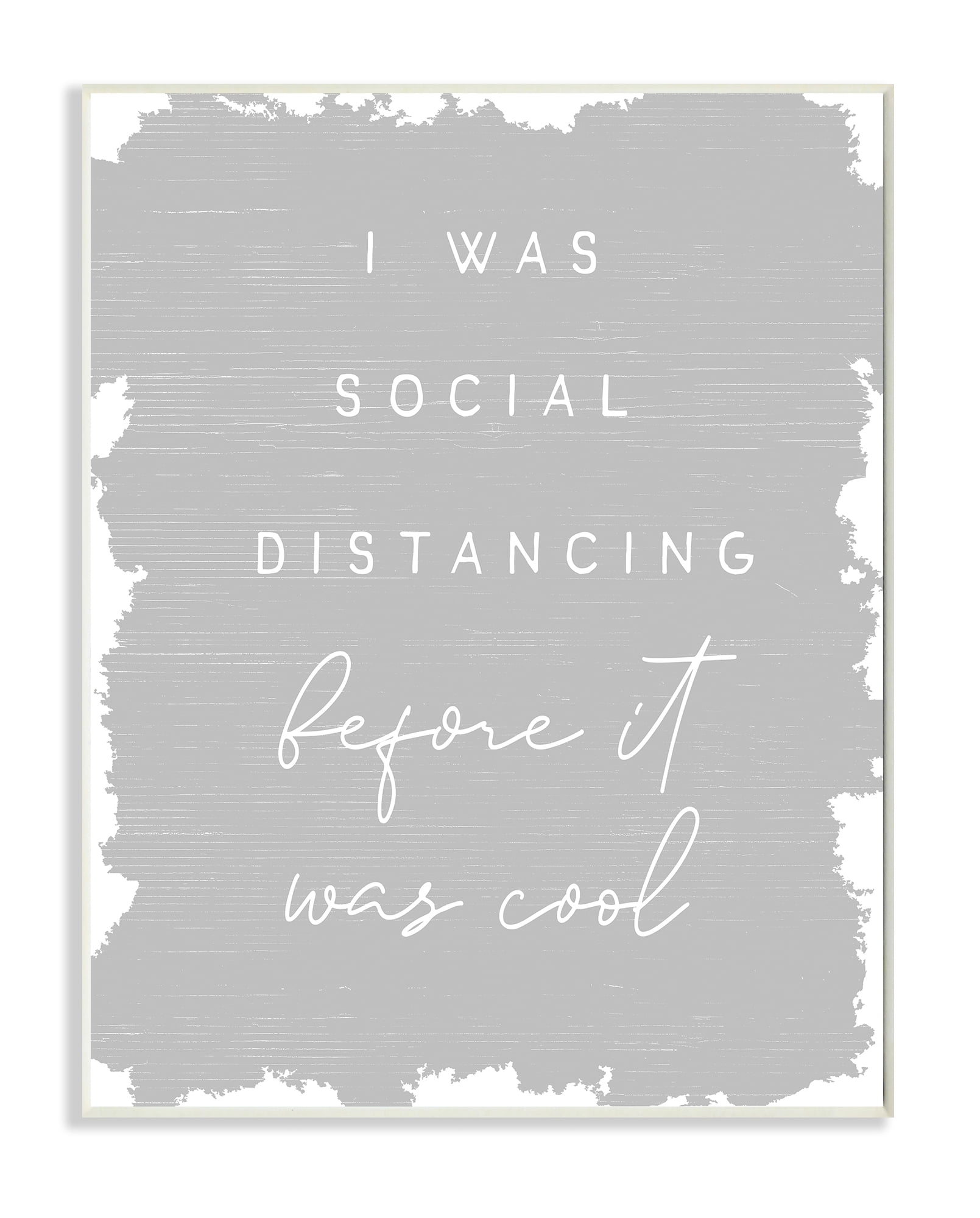 Stupell Industries Social Distancing Before It’s Cool Sassy Hipster Phrase Wall Plaque, 13 x 19, Design by Daphne Polselli