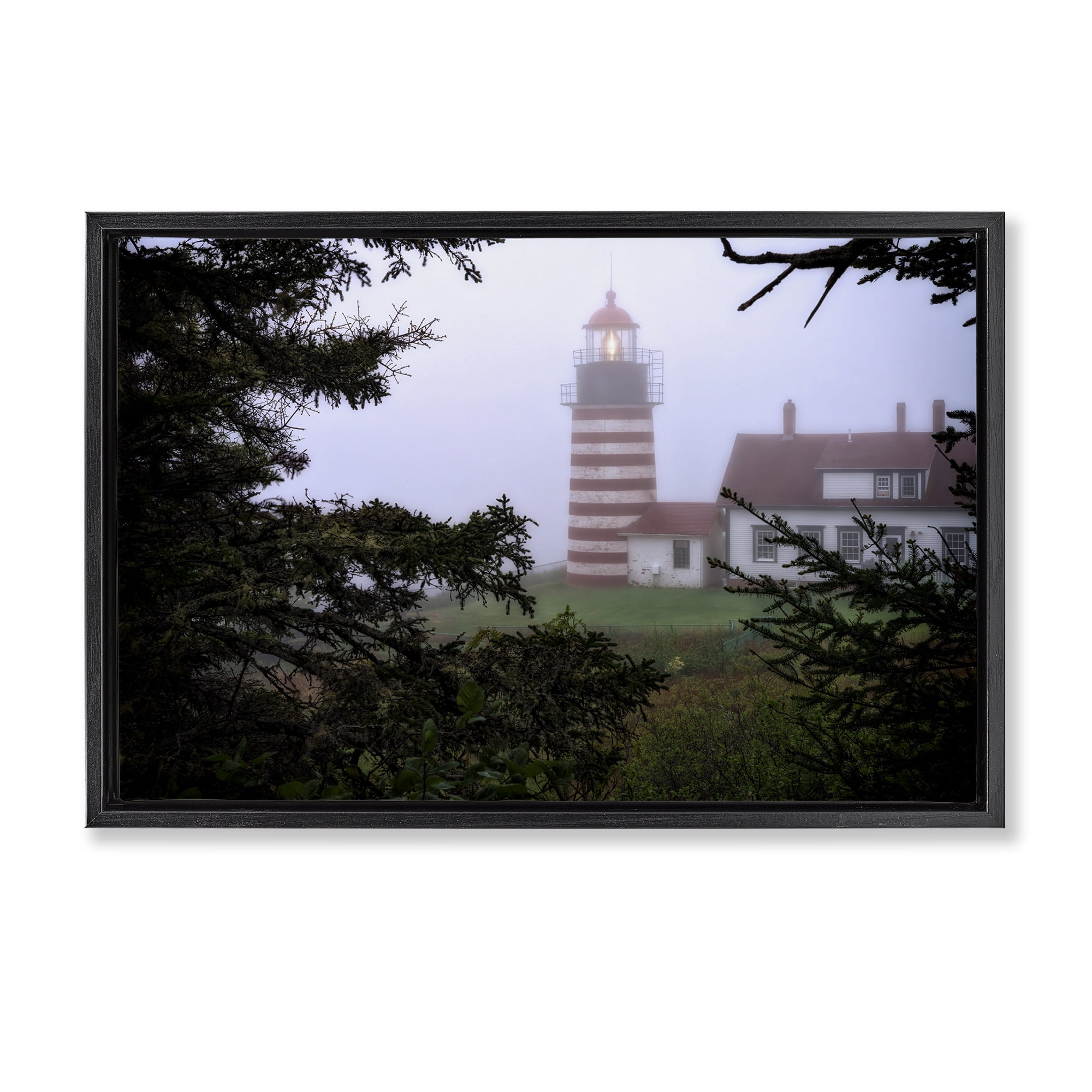 Stupell Industries Socked In By Fog Black Framed Floater Canvas Wall Art, design by Rick Berk