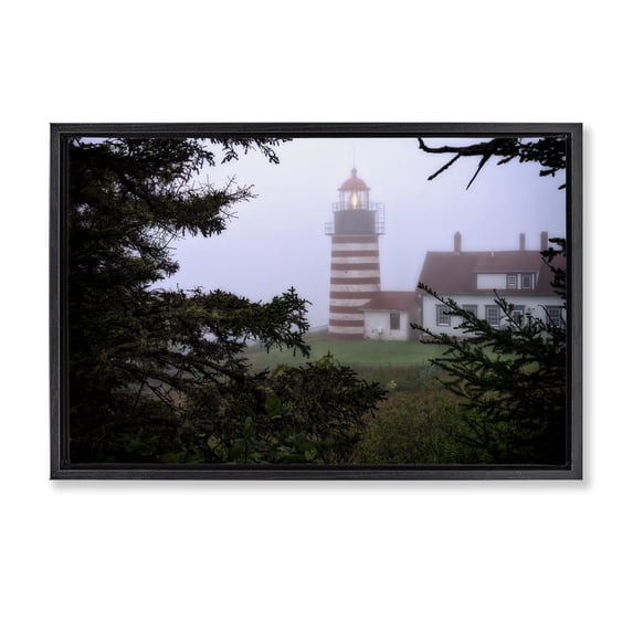 Stupell Industries Traditional Socked In By Fog Black Floating Frame Canvas Art, 25 x 17, by Rick Berk