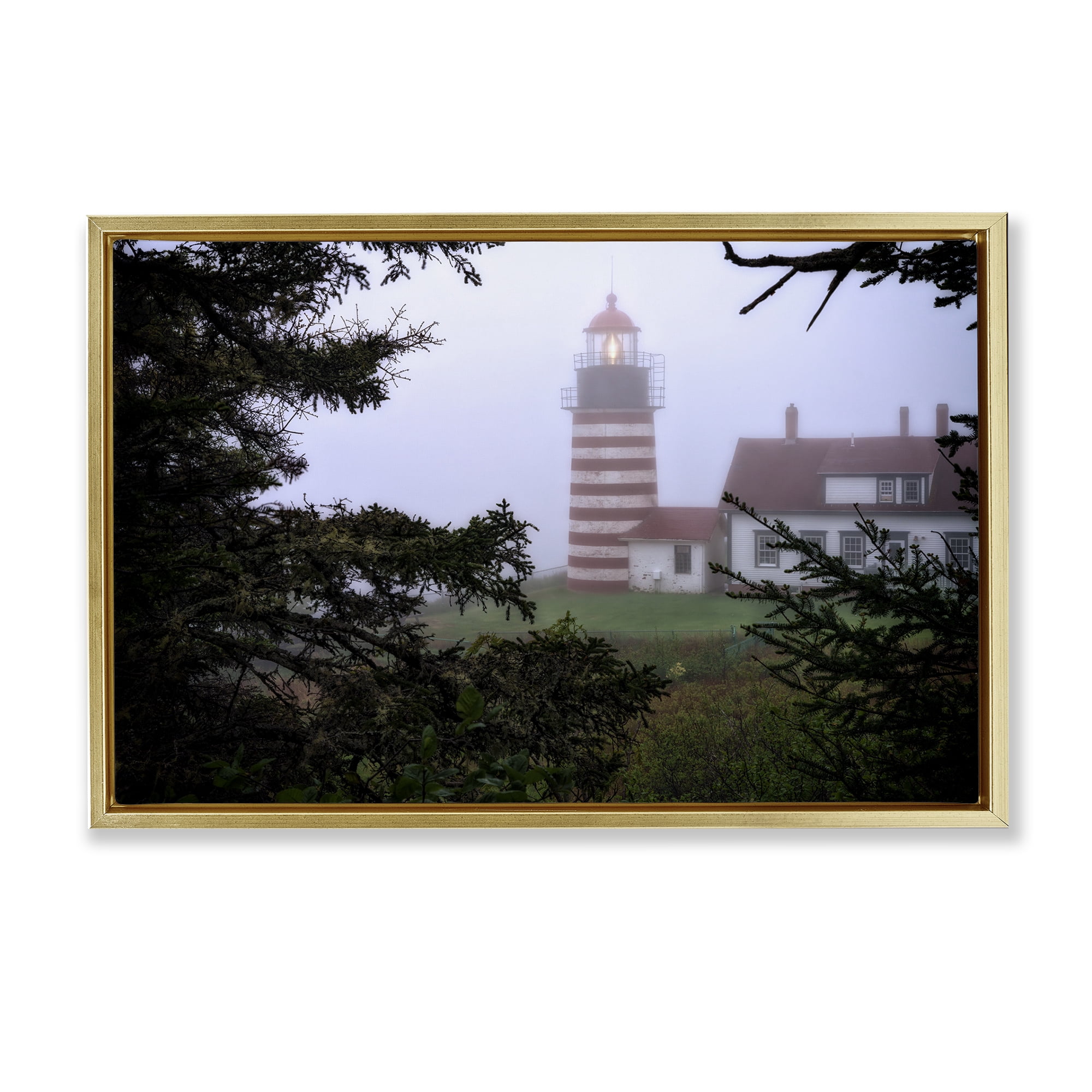 Stupell Industries Socked In By Fog Gold Framed Floater Canvas Wall Art, design by Rick Berk