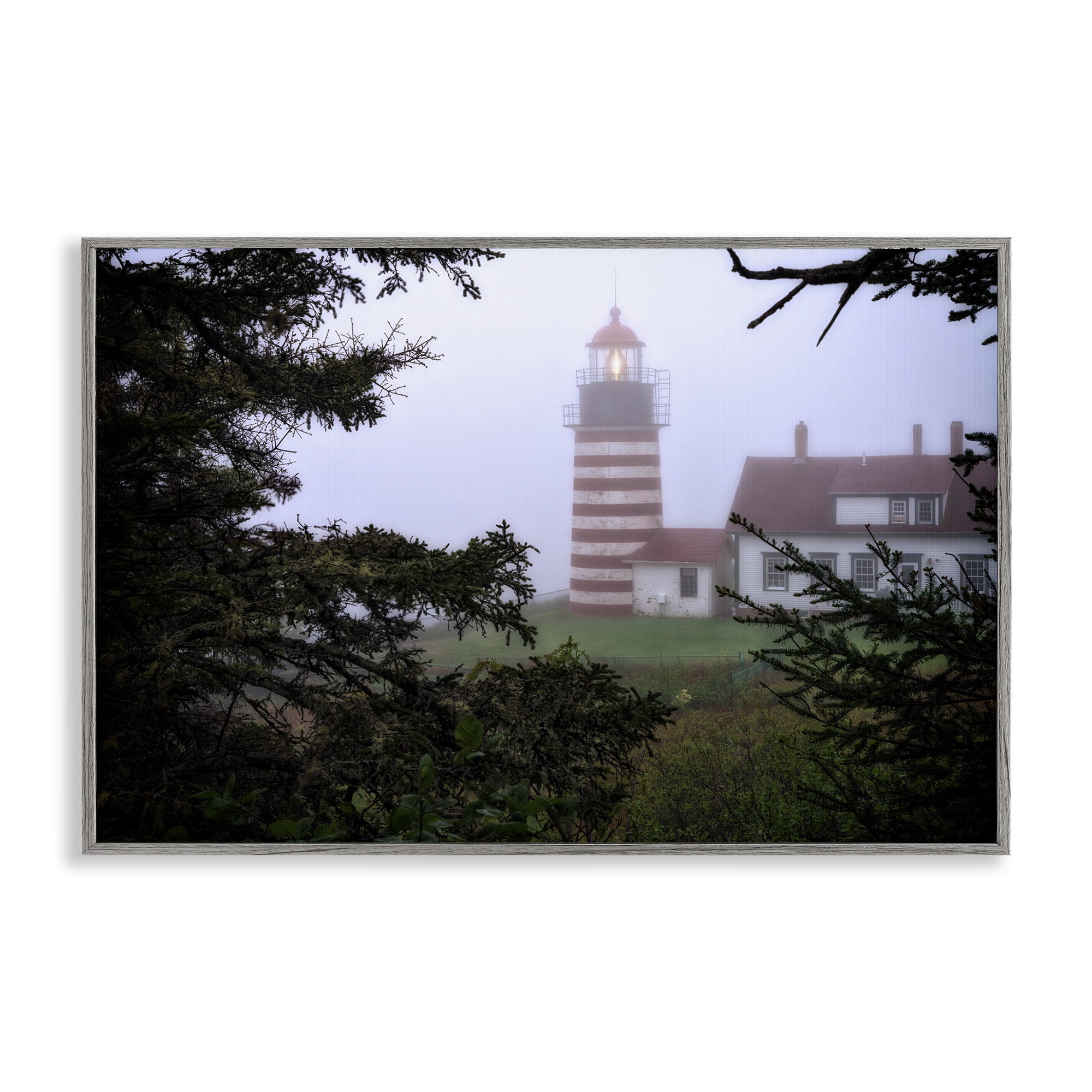 Stupell Industries Socked In By Fog Gray Framed Giclee Art, design by Rick Berk