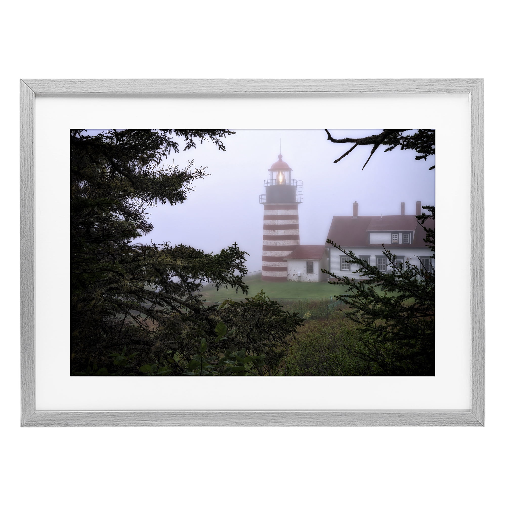 Stupell Industries Socked In By Fog Gray Framed Print Under Glass, design by Rick Berk