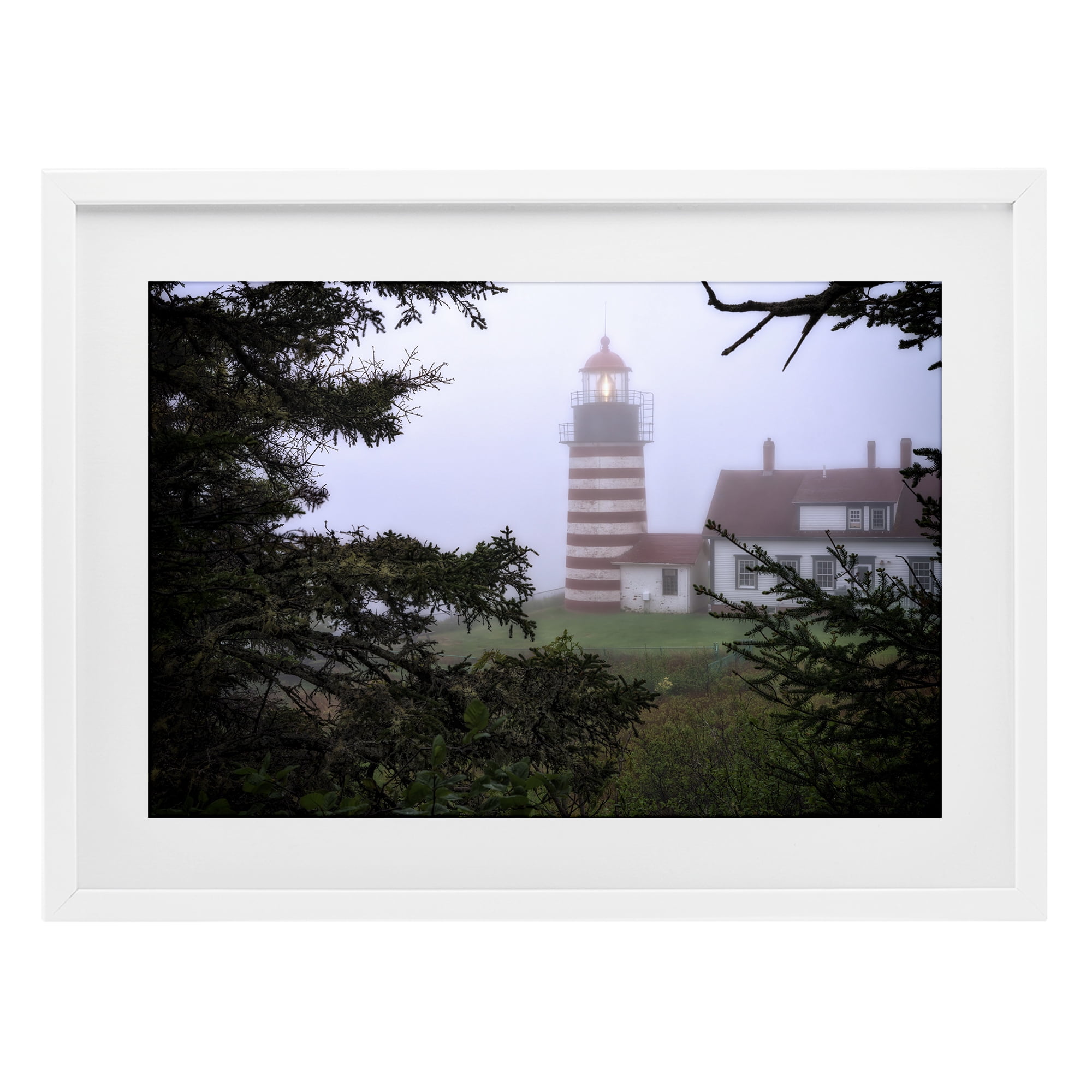 Stupell Industries Socked In By Fog White Framed Print Under Glass, design by Rick Berk