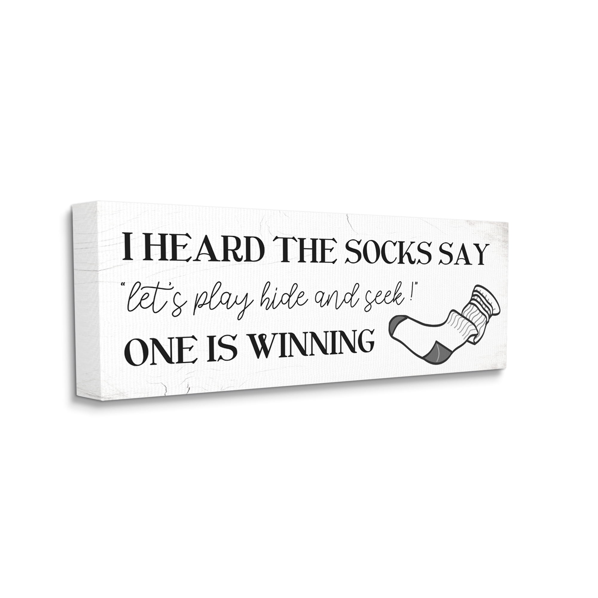Stupell Industries Socks Say Hide and Seek Quote Laundry Humor,13 x 30,Designed by Daphne Polselli