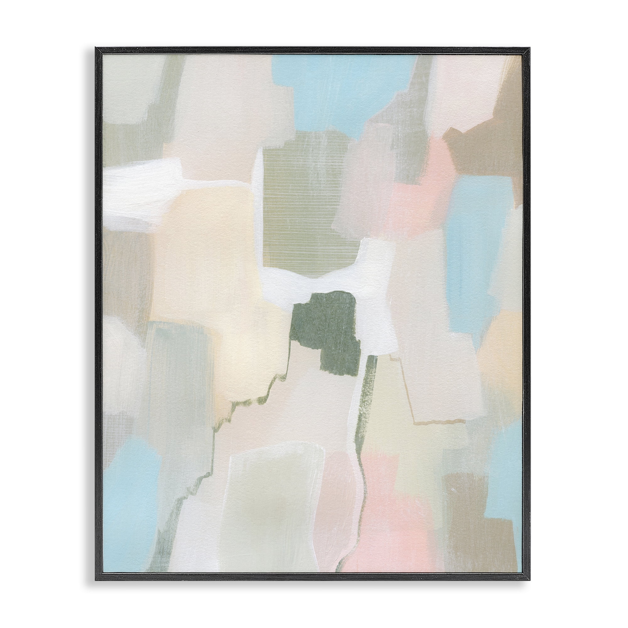 Stupell Industries Soft Abstract Expression Abstract Painting Black Framed Art Print Wall Art, 24 x 30