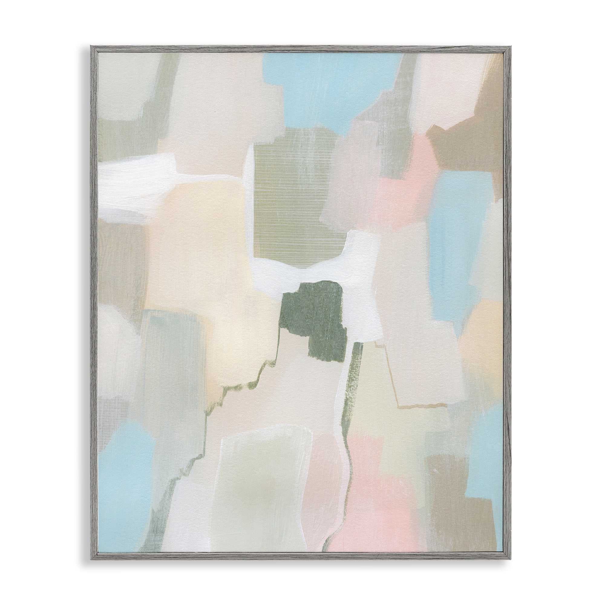 Stupell Industries Soft Abstract Expression Abstract Painting Gray Framed Art Print Wall Art, 16 x 20