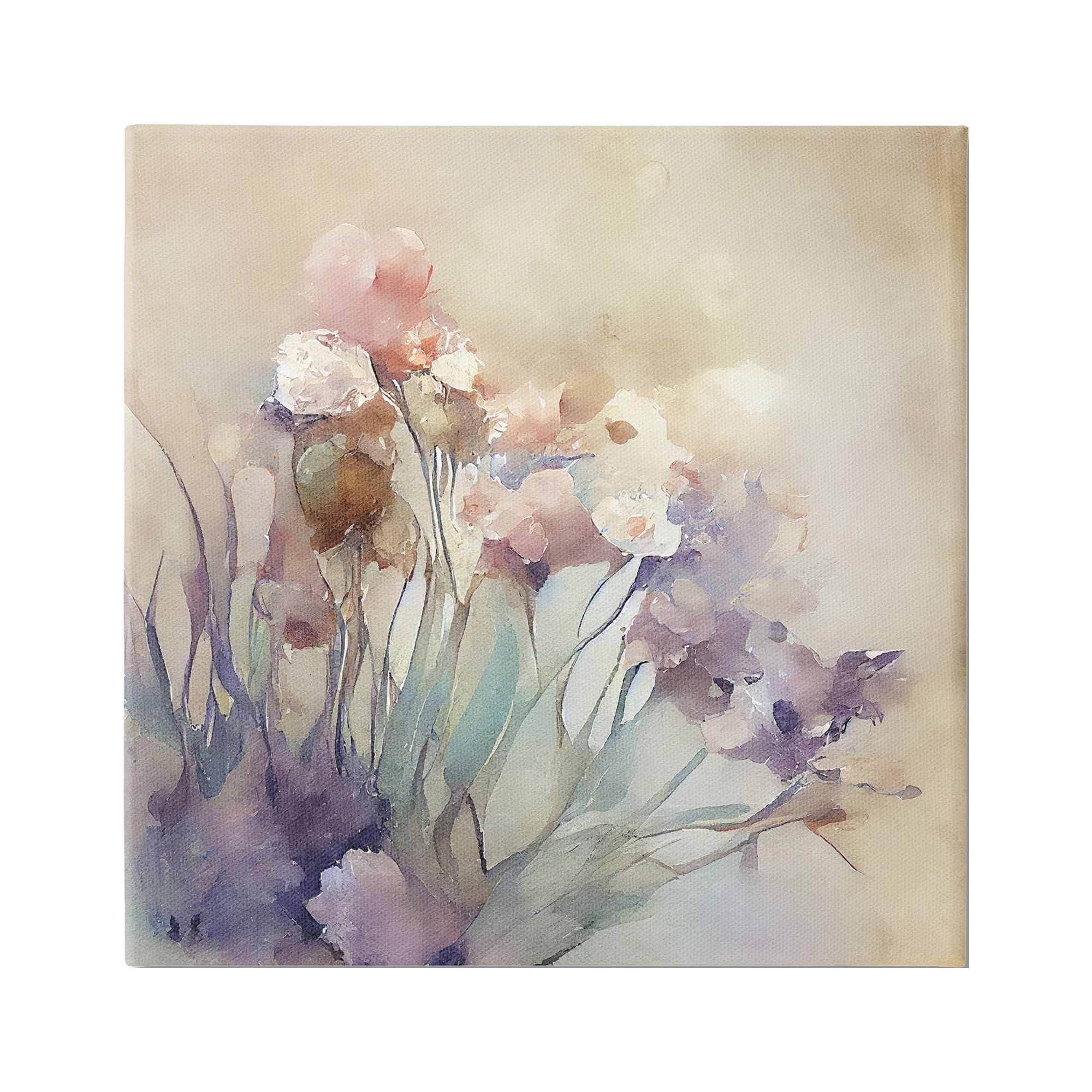 Stupell Industries Soft Abstract Flowers Botanical & Floral Painting Gallery Wrapped Canvas Art Print Wall Art, 24 x 24