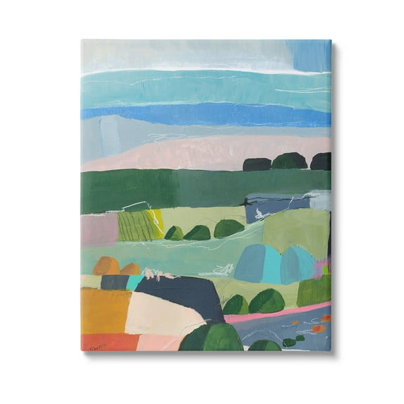 Stupell Industries Soft Abstract Landscape Landscape Painting Gallery Wrapped Canvas Art Print Wall Art, 30 x 40