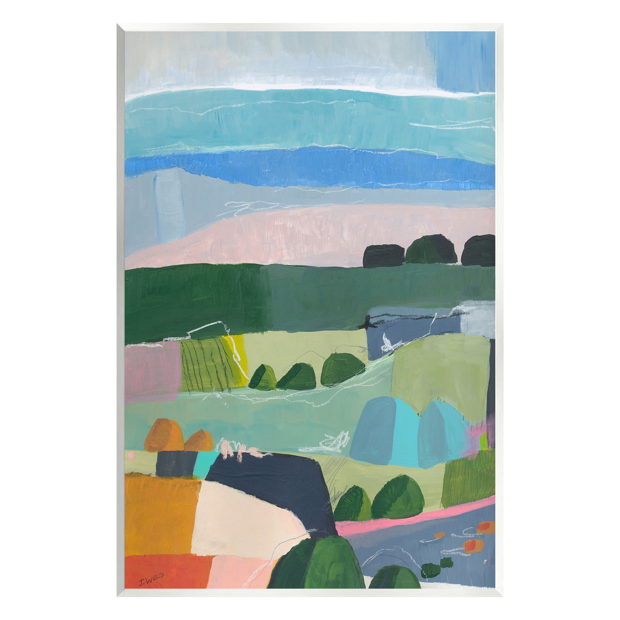 Stupell Industries Soft Abstract Landscape Landscape Painting Unframed Art Print Wall Art, 13 x 19