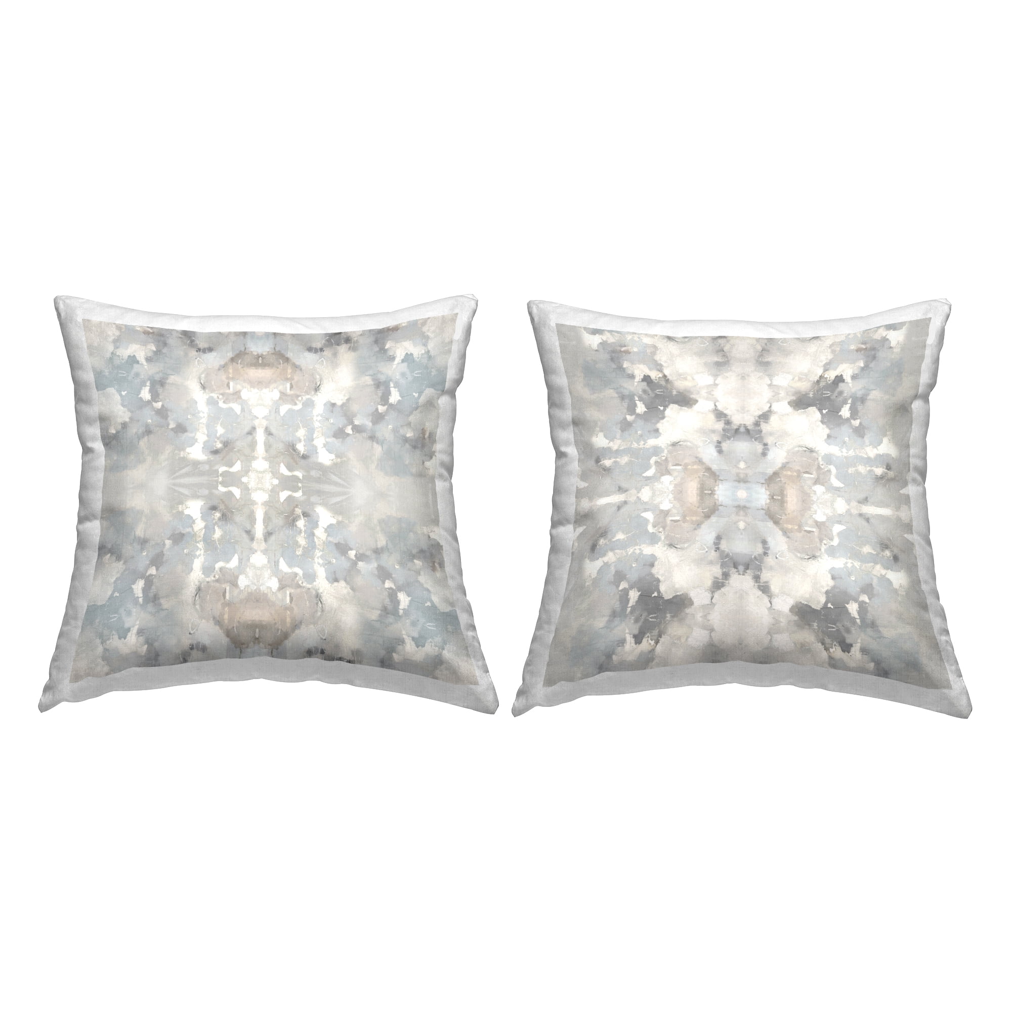 Stupell Industries Soft Abstract Pattern Square Decorative Printed Throw Pillow, 18 x 18, Set of 2