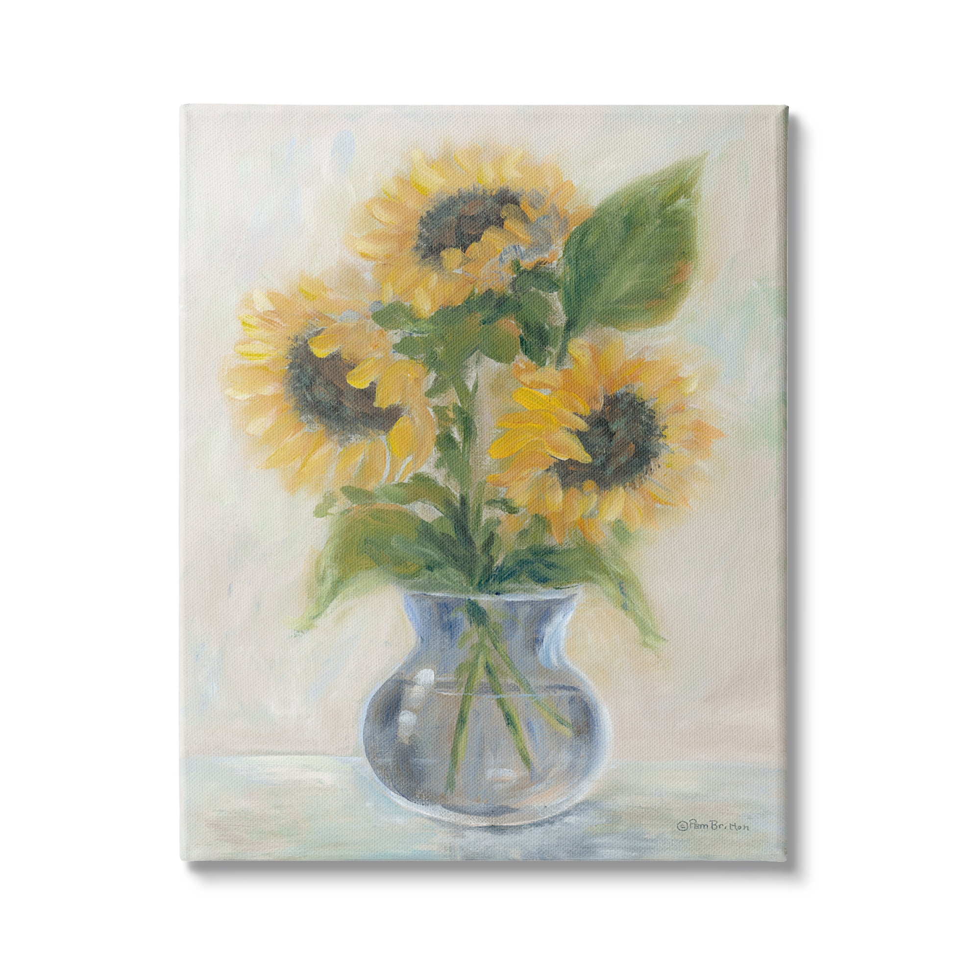 Stupell Industries Soft Abstract Sunflowers Indoor Flowers Still Life Painting, 16 x 20,Design by Pam Britton