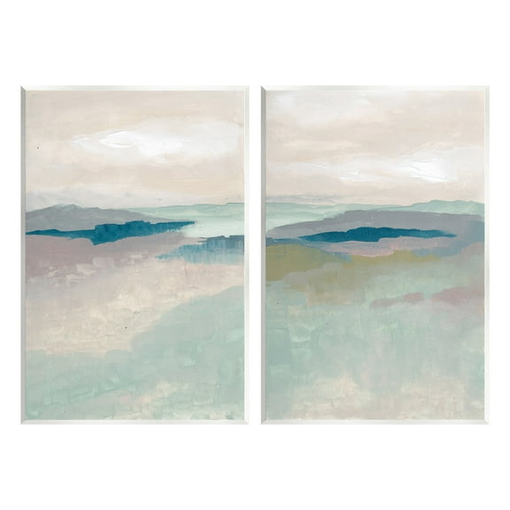 Stupell Industries Soft Abstract Terrain Landscape Painting Unframed Art Print Wall Art, 10 x 15, Set of 2