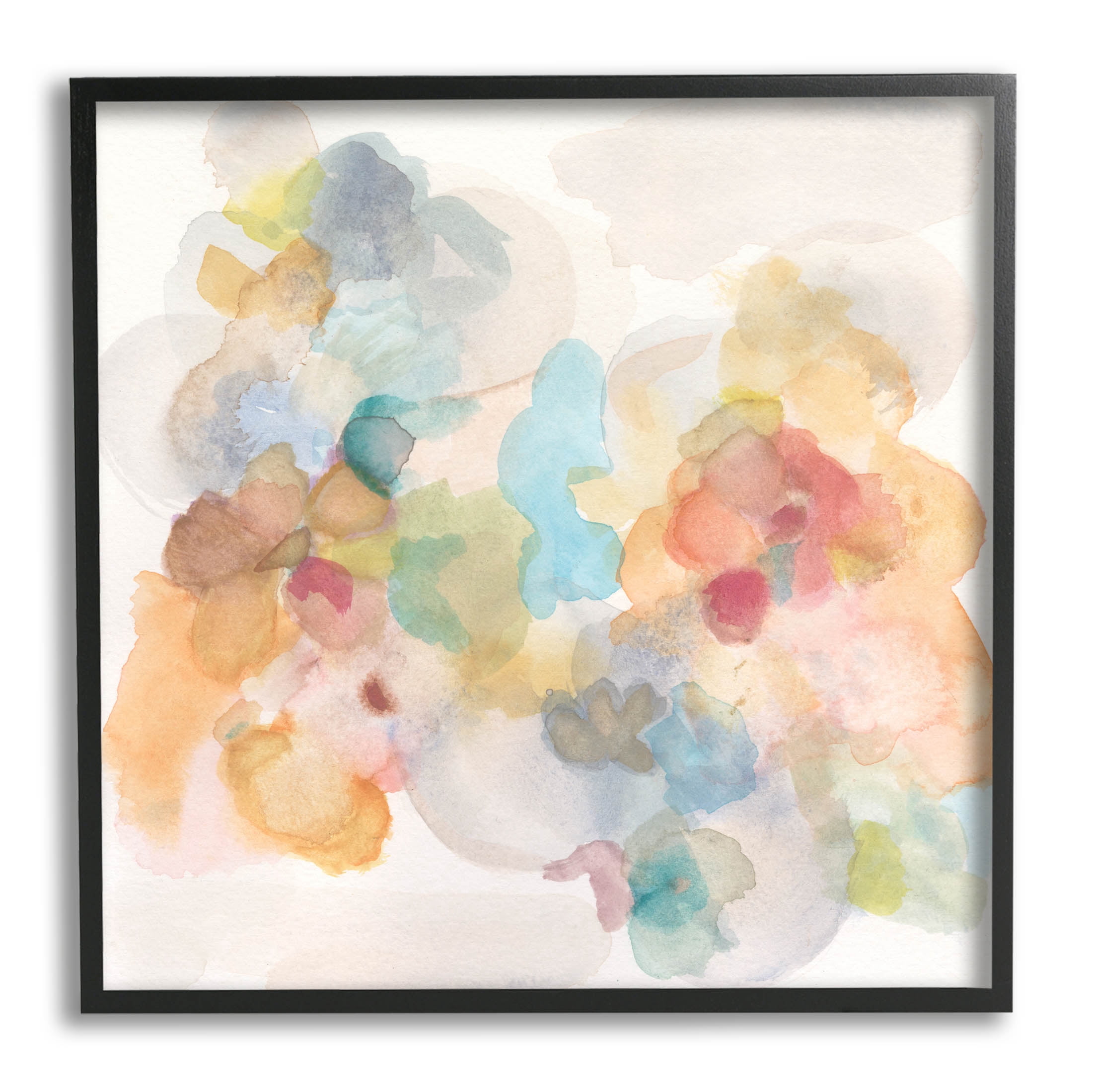 Stupell Industries Soft Abstract Watercolor Details Painting Black Framed Art Print Wall Art, Design by Jodi Fuchs