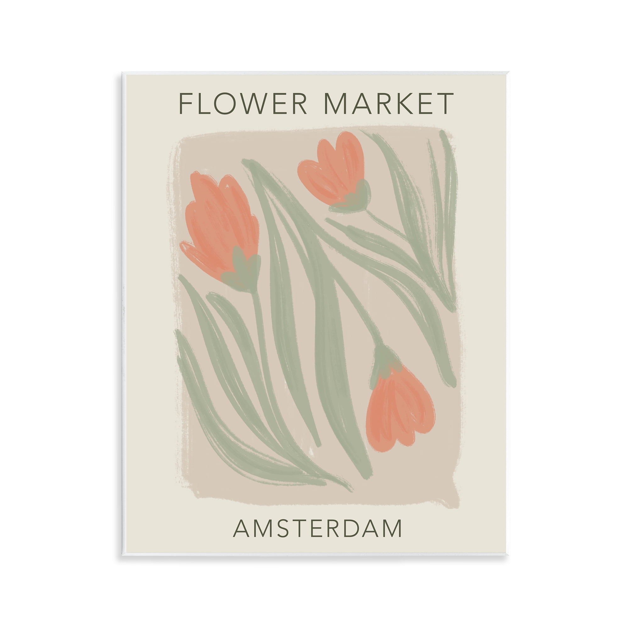 Stupell Industries Soft Amsterdam Flower Market Wall Plaque Art, design by Lucille Price