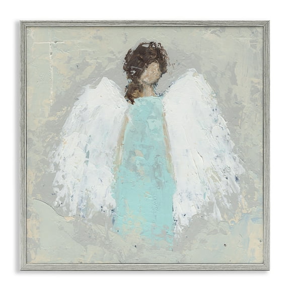 Stupell Industries Soft Angel Impression Gray Framed Giclee Art design by Cassandra Cushman, 17 x 17