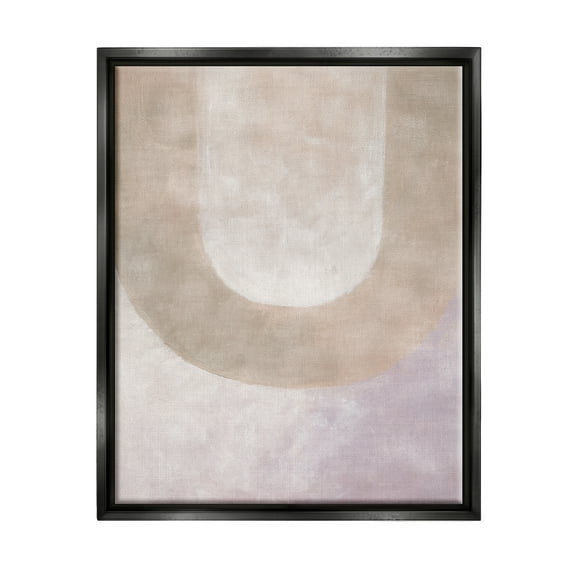 Stupell Industries Soft Arch Shapes Abstract Painting Black Floater Framed Canvas Art Print Wall Art, 17 x 21