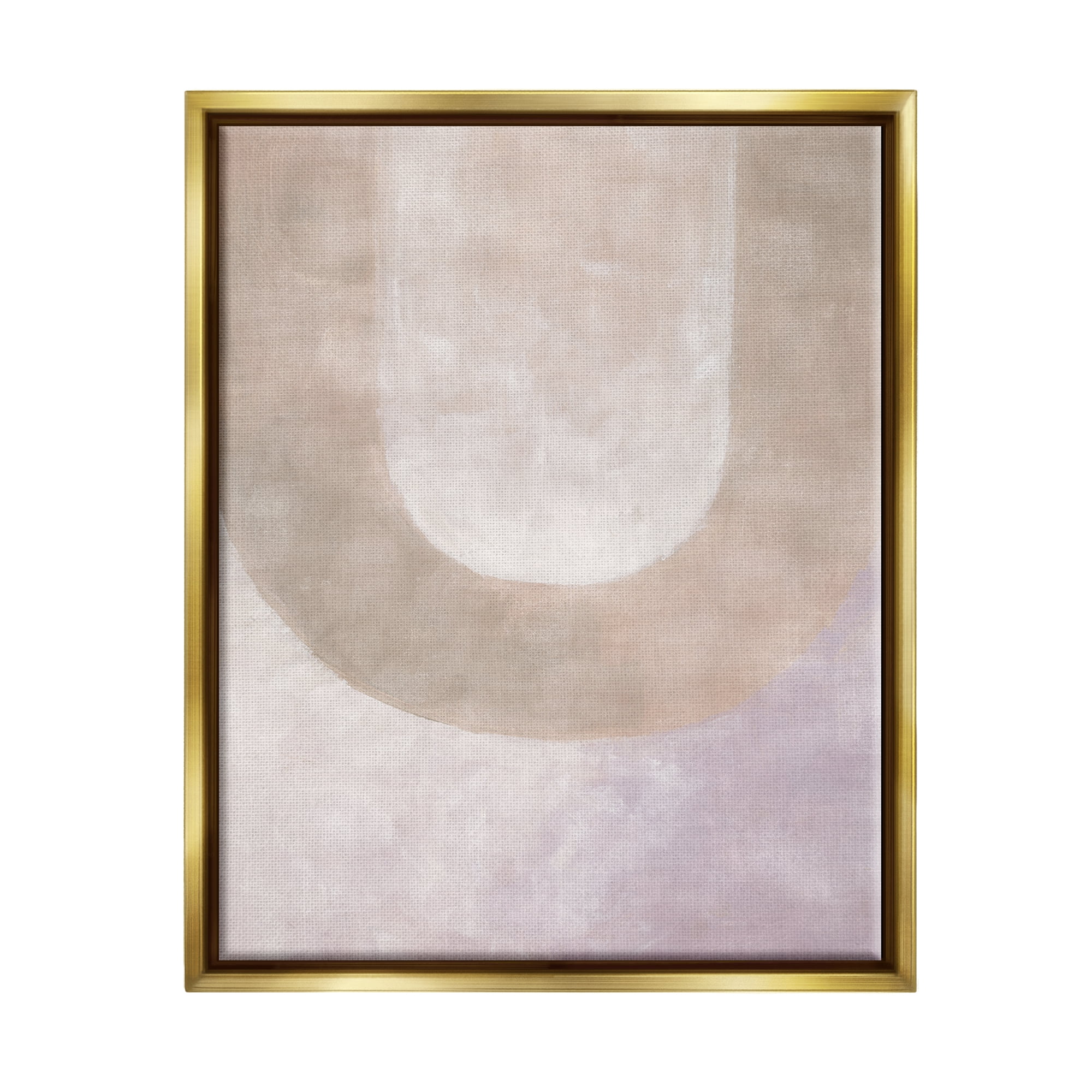 Stupell Industries Soft Arch Shapes Abstract Painting Gold Floater Framed Canvas Art Print Wall Art, 25 x 31