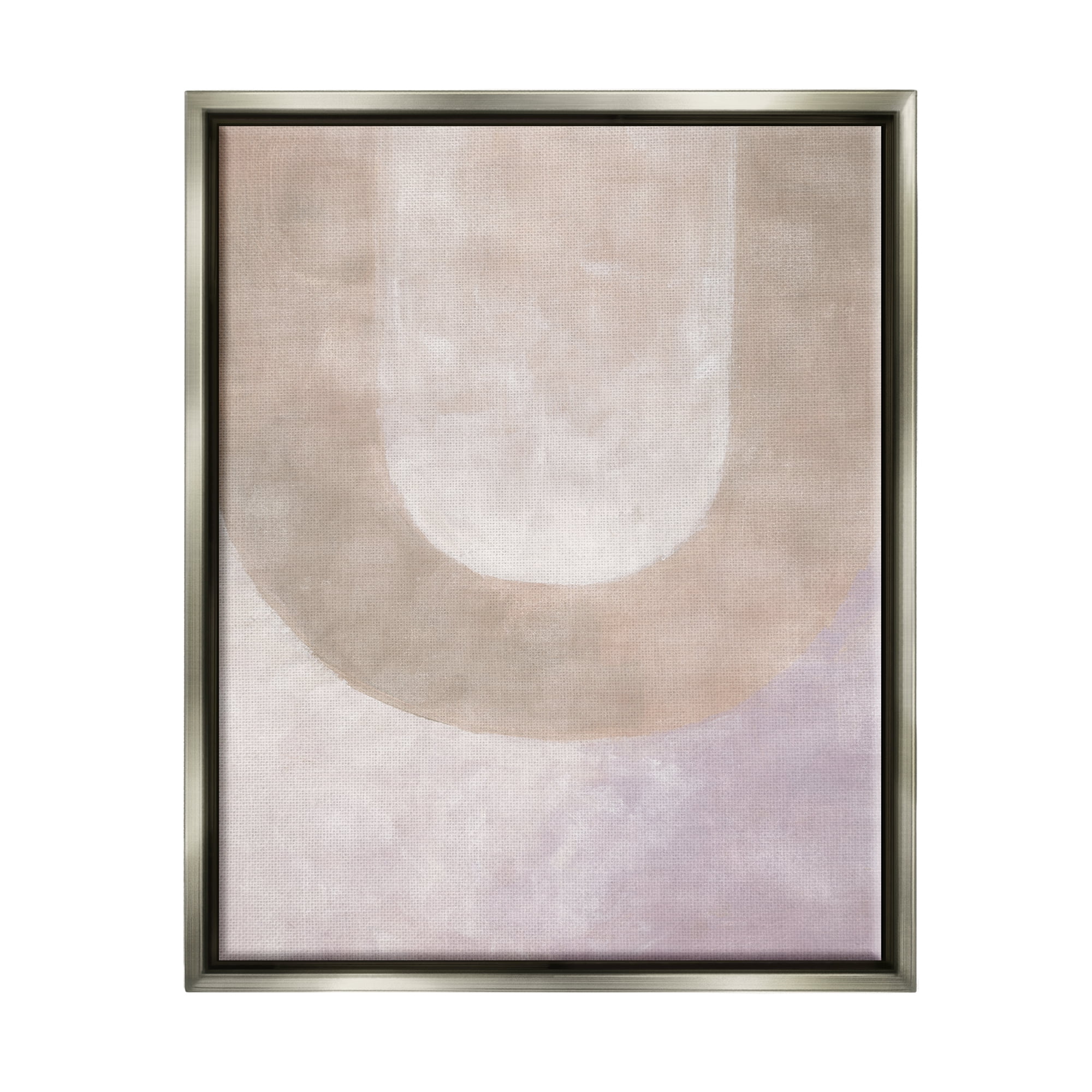 Stupell Industries Soft Arch Shapes Abstract Painting Gray Floater Framed Canvas Art Print Wall Art, 25 x 31