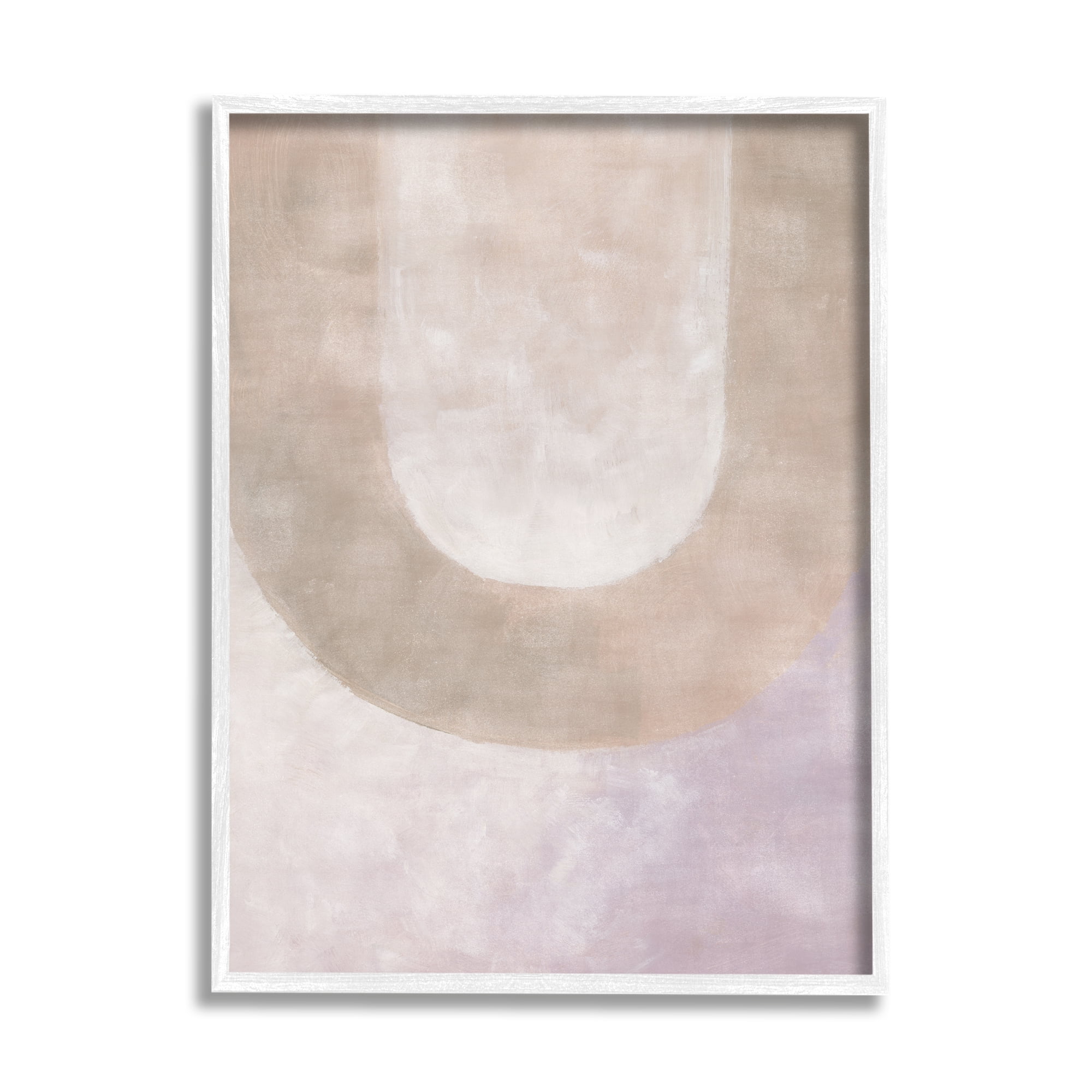 Stupell Industries Soft Arch Shapes Abstract Painting White Framed Art Print Wall Art, 24 x 30