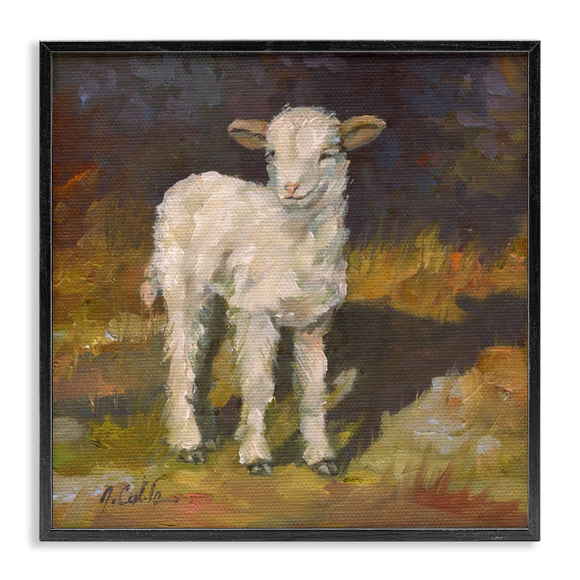 Stupell Industries Soft Baby Lamb Painting Animals & Insects Painting