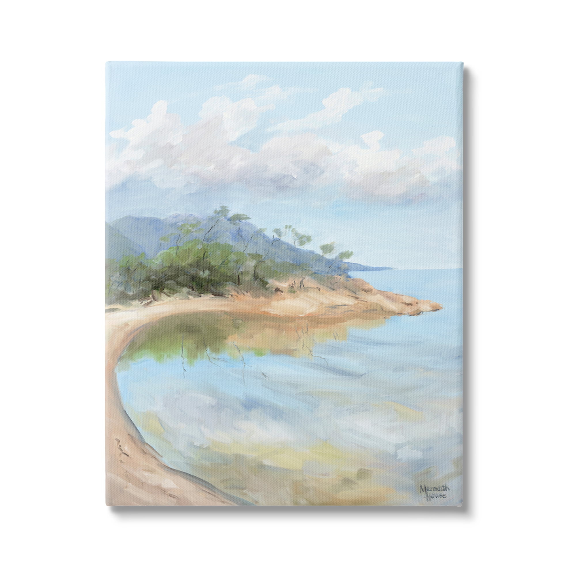 Stupell Industries Soft Beach Painting Landscape Painting Gallery Wrapped Canvas Art Print Wall Art, 16 x 20