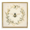 thumbnail image 1 of Stupell Industries Soft Bee Wreath Animals & Insects Painting Gold Floater Framed Canvas Art Print Wall Art, 18 x 18, 1 of 10