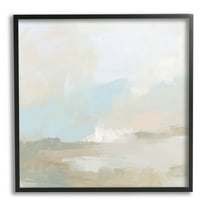 Stupell Industries Soft Beige Abstract Scene Painting Black Framed Art Print Wall Art, Design by June Erica Vess