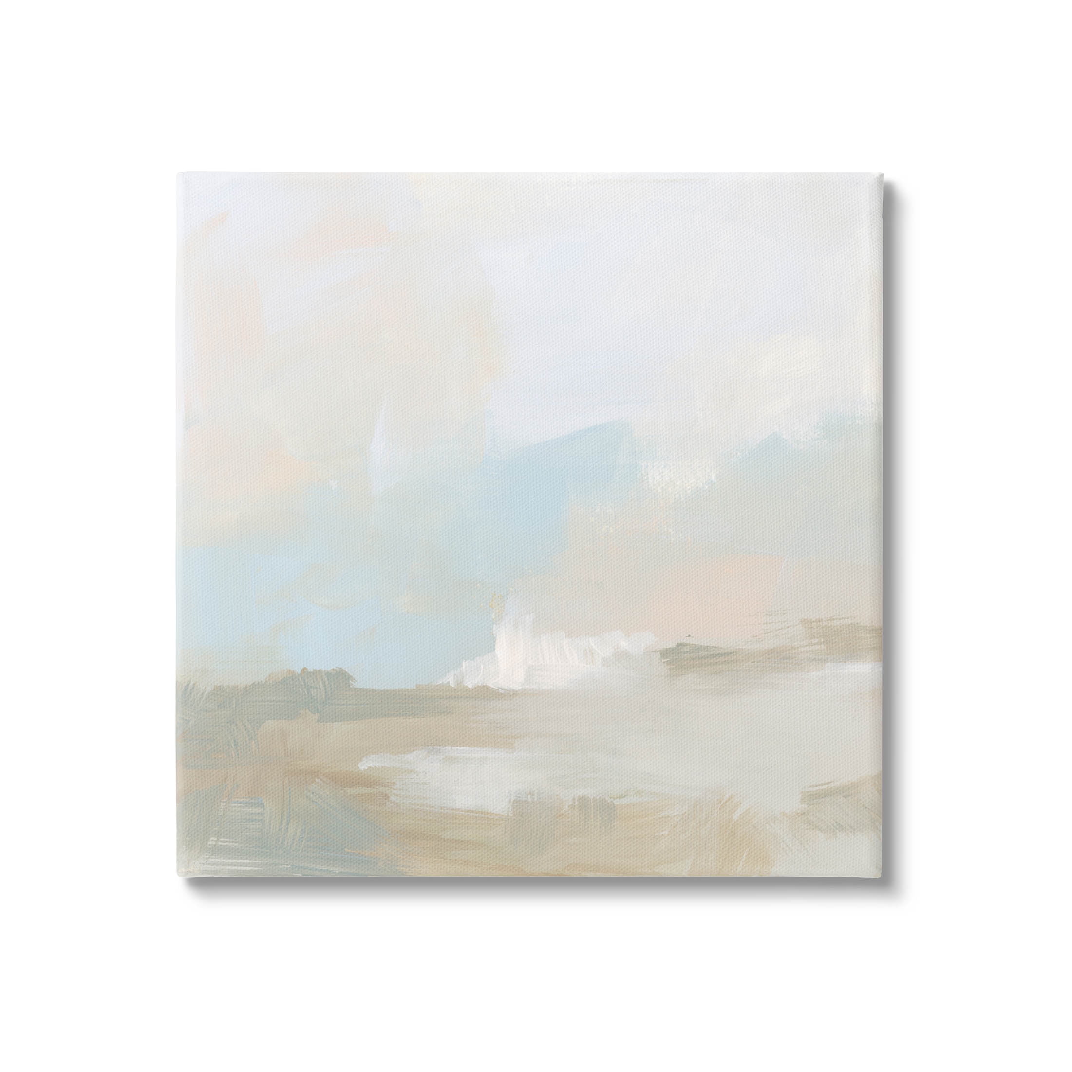 Stupell Industries Soft Beige Abstract Scene Painting Gallery Wrapped Canvas Print Wall Art, Design by June Erica Vess