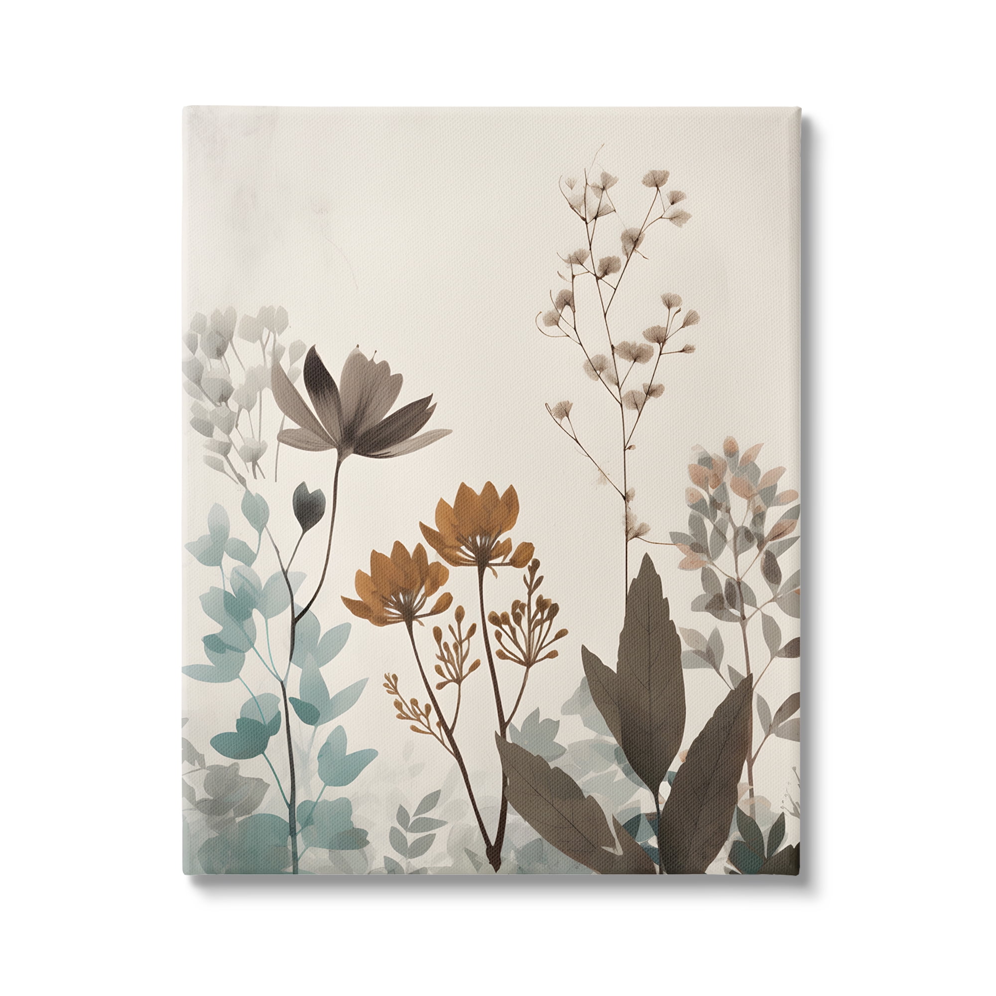 Stupell Industries Soft Beige Botanicals Botanical & Floral Painting Gallery Wrapped Canvas Art Print Wall Art, 16 x 20