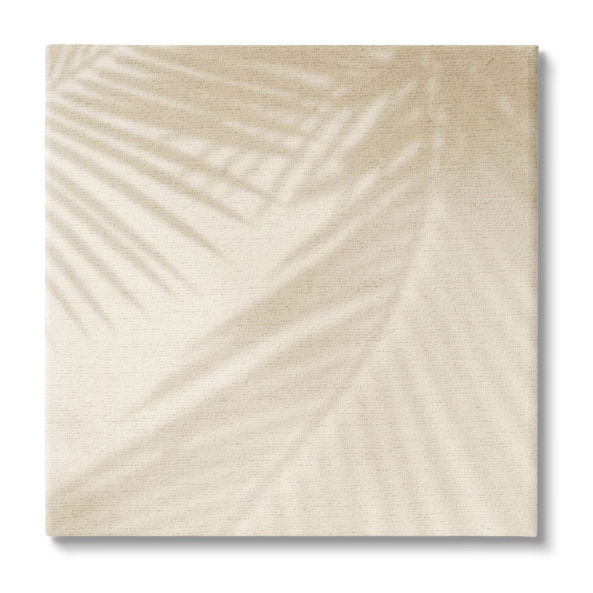Soft Beige Palm Leaves Botanical Canvas Wall Art