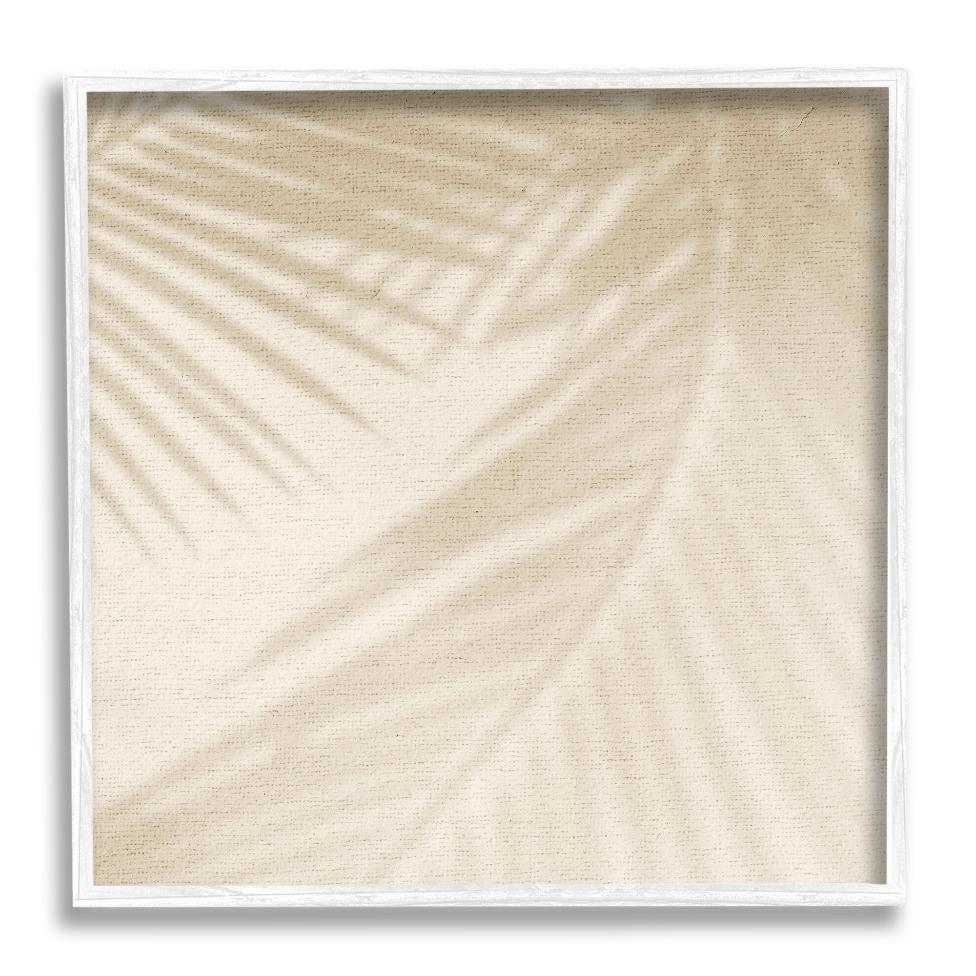Stupell Industries Soft Beige Neutral Palm Leaves Botanical & Floral Painting White Framed Art Print Wall Art