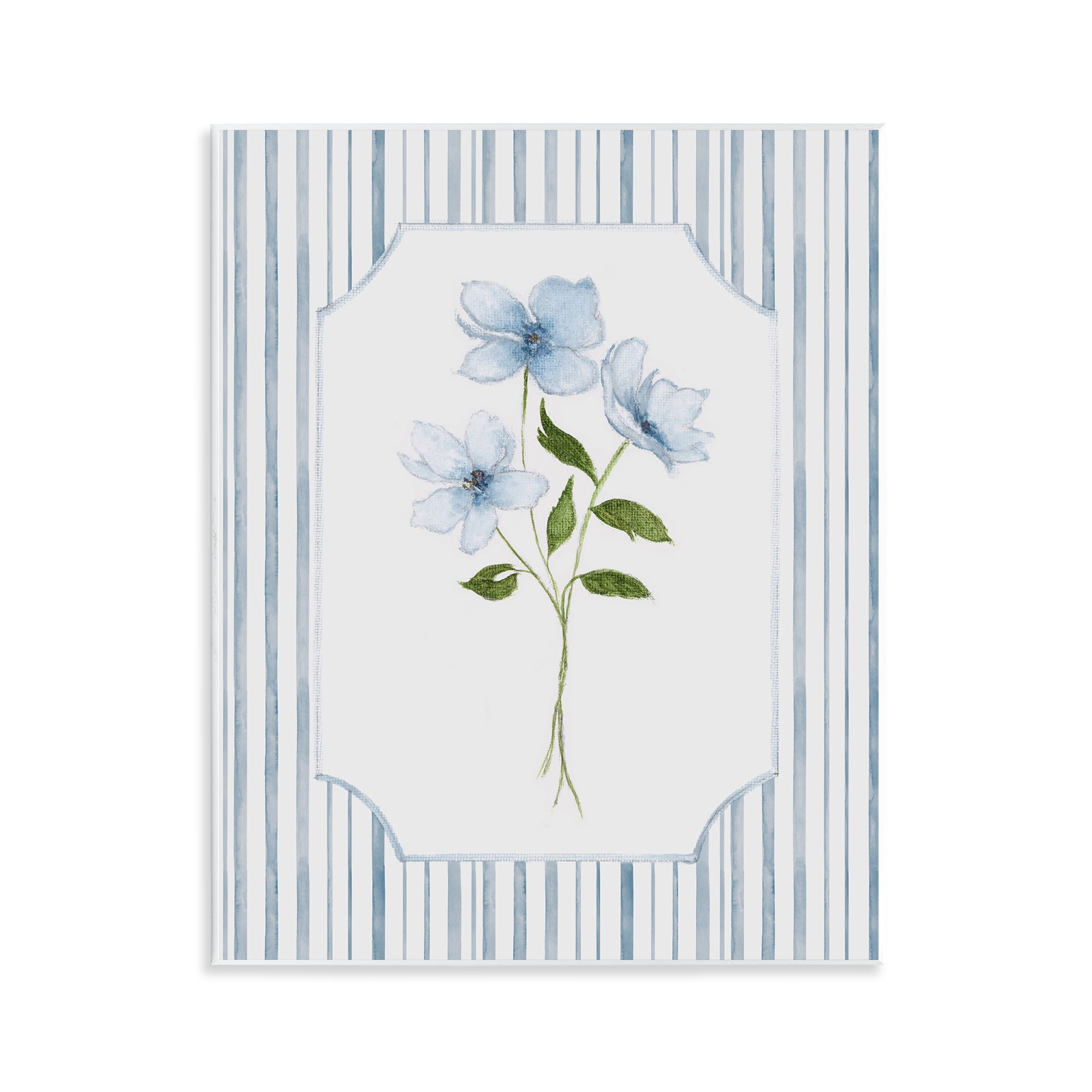 Stupell Industries Soft Blooms & Stripes Wall Plaque Art, design by Tava Studios