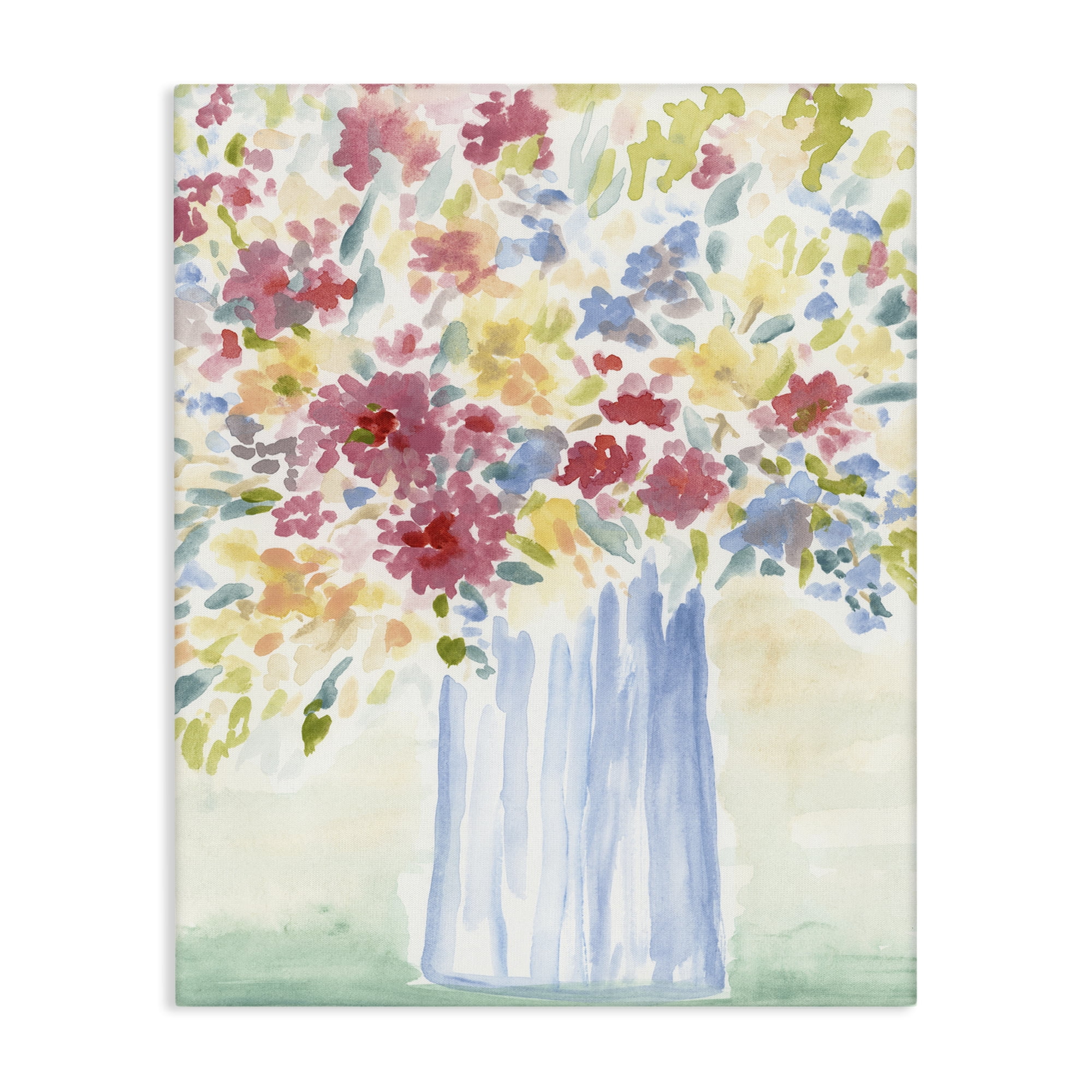 Stupell Industries Soft Blossoms Bouquet Plants & Flowers Painting Wrapped Canvas Art Print Wall Art, 24 x 30