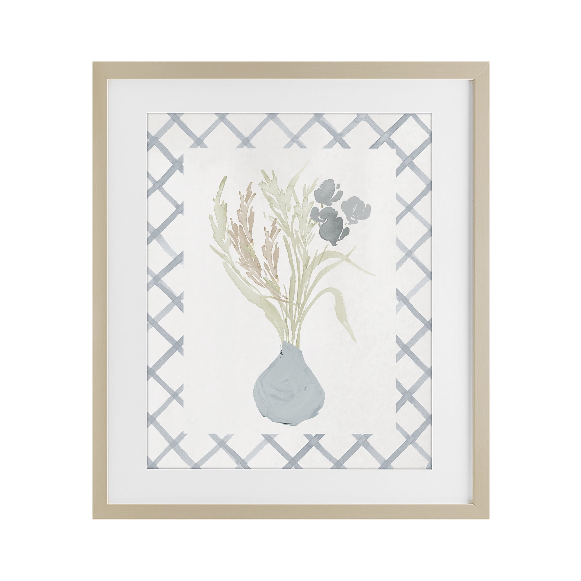 Stupell Industries Soft Blue Anna Bouquet Birch Framed Print Under Glass, design by Elizabeth Medley