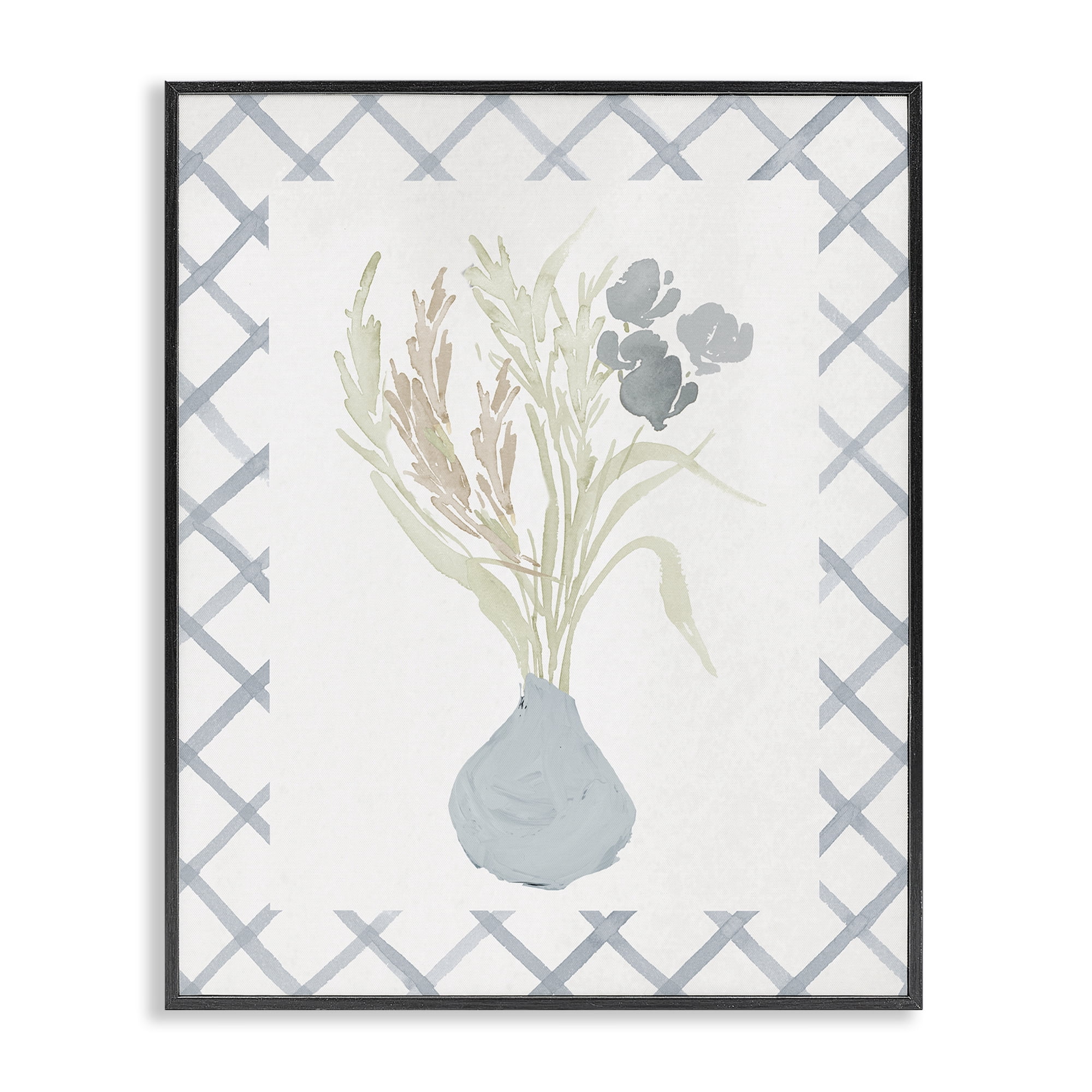 Stupell Industries Soft Blue Anna Bouquet Black Framed Giclee Art, design by Elizabeth Medley