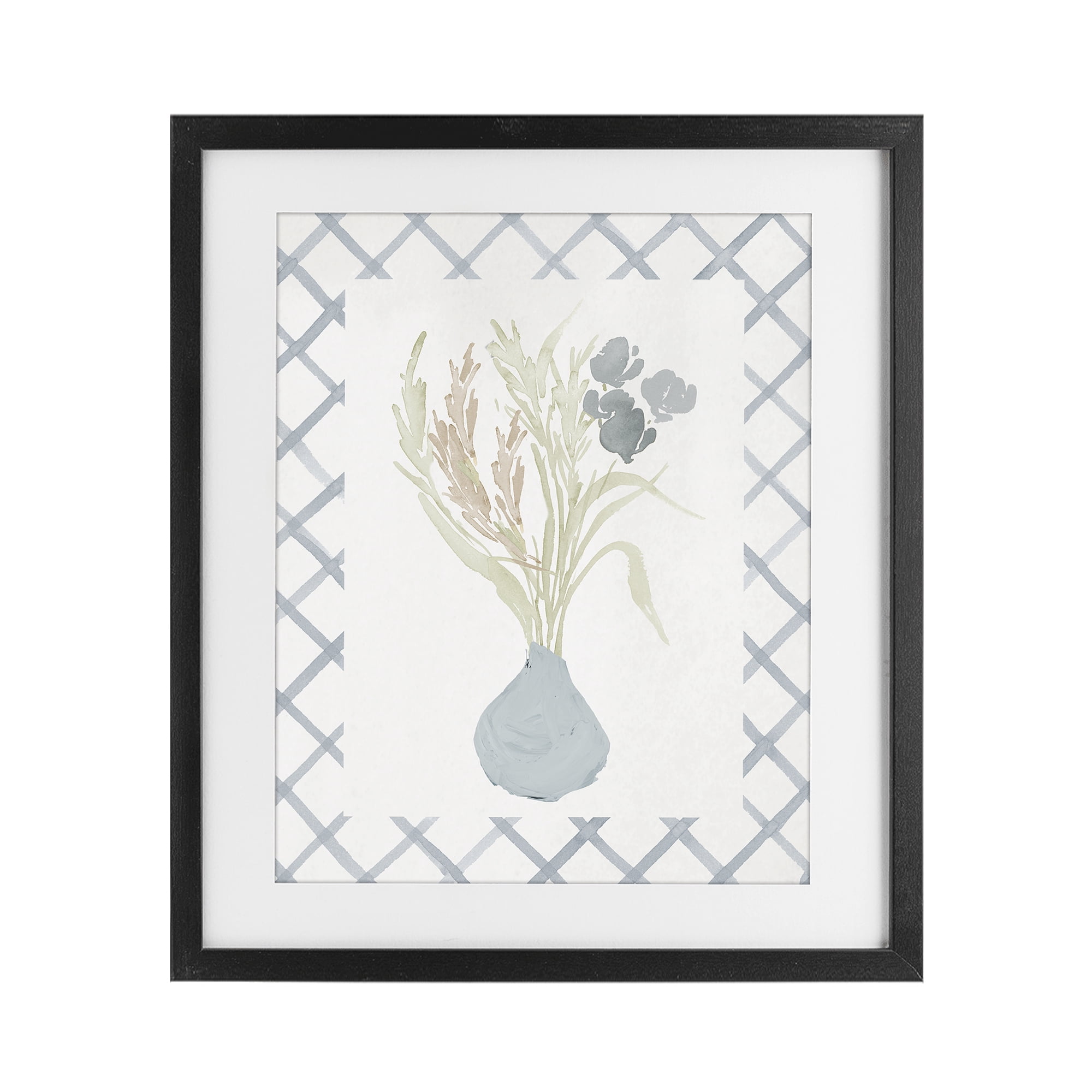 Stupell Industries Soft Blue Anna Bouquet Black Framed Print Under Glass, design by Elizabeth Medley