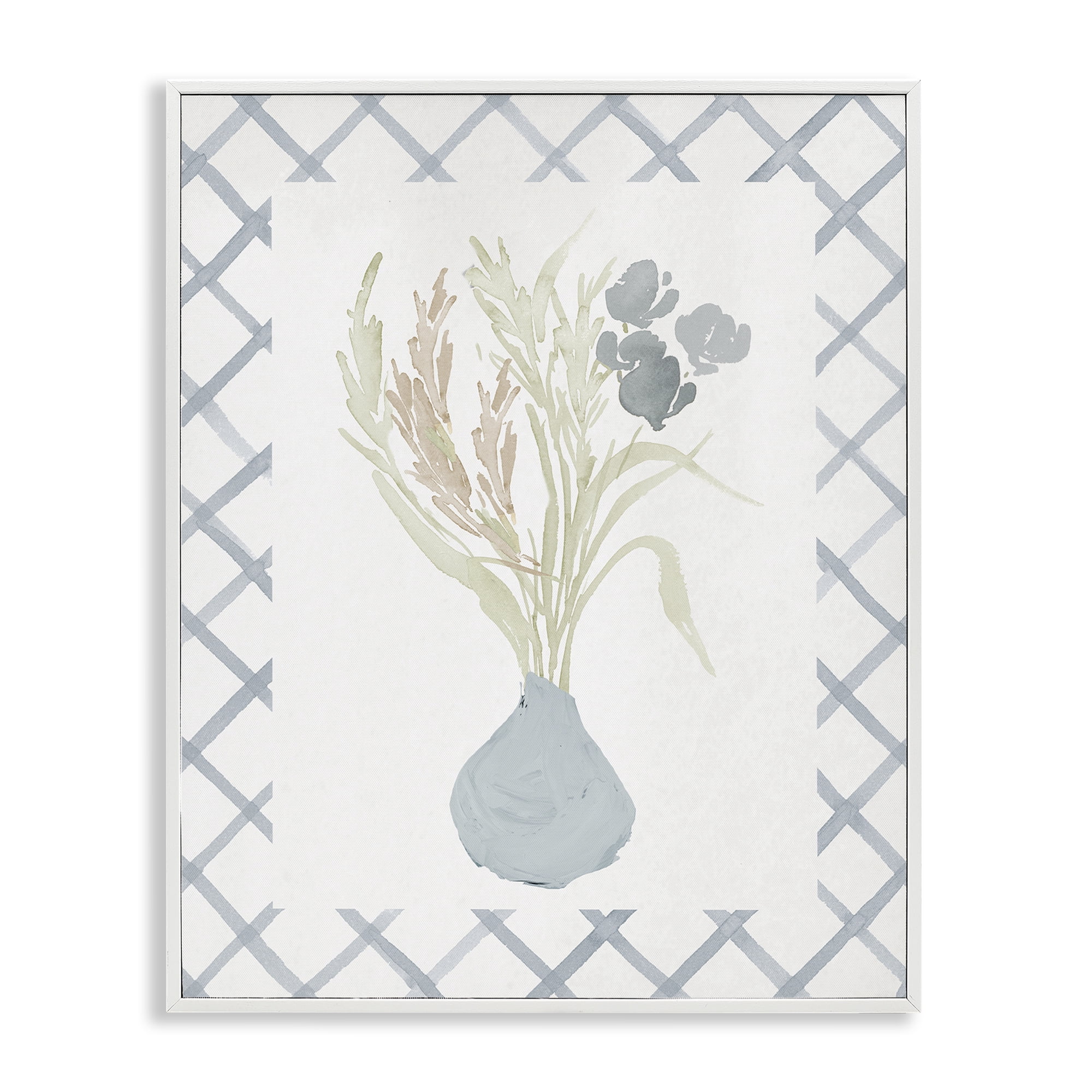 Stupell Industries Soft Blue Anna Bouquet White Framed Giclee Art, design by Elizabeth Medley