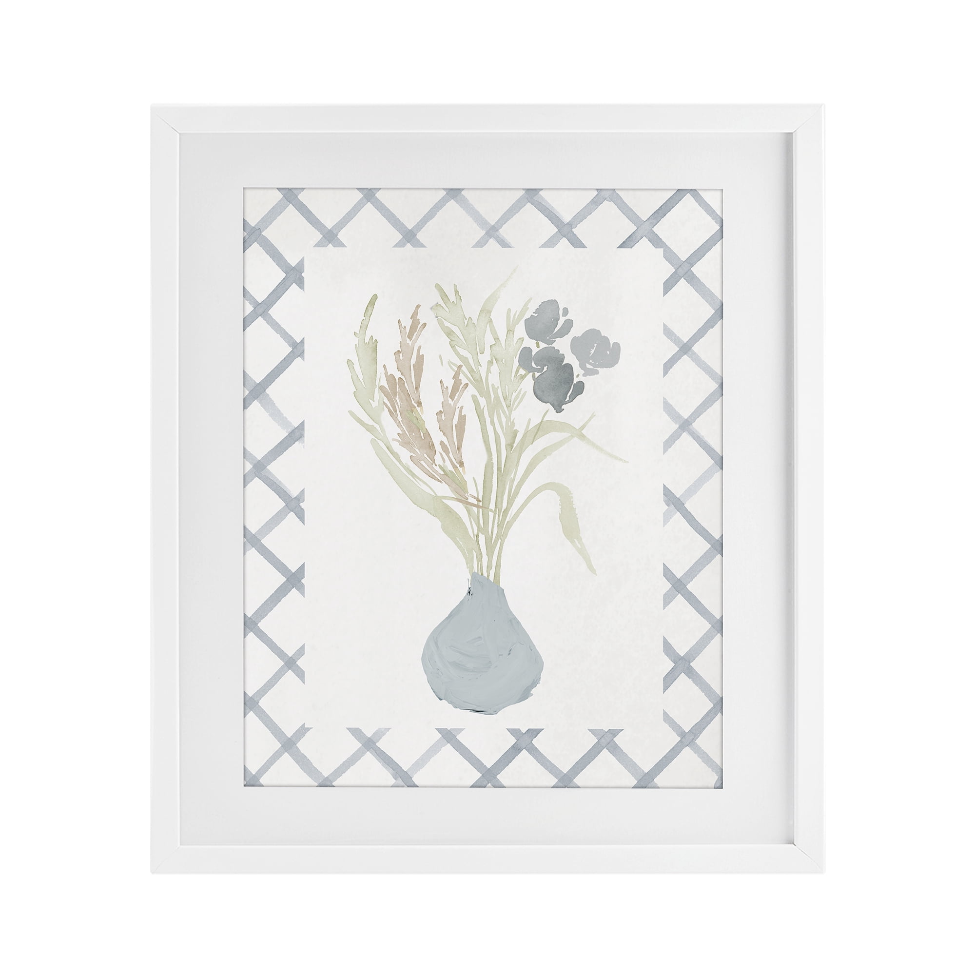 Stupell Industries Soft Blue Anna Bouquet White Framed Print Under Glass, design by Elizabeth Medley