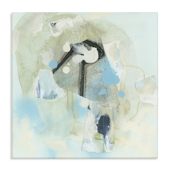 Stupell Industries Soft Blue Complex Abstraction Abstract Painting Gallery Wrapped Canvas Art Print Wall Art, 17 x 17